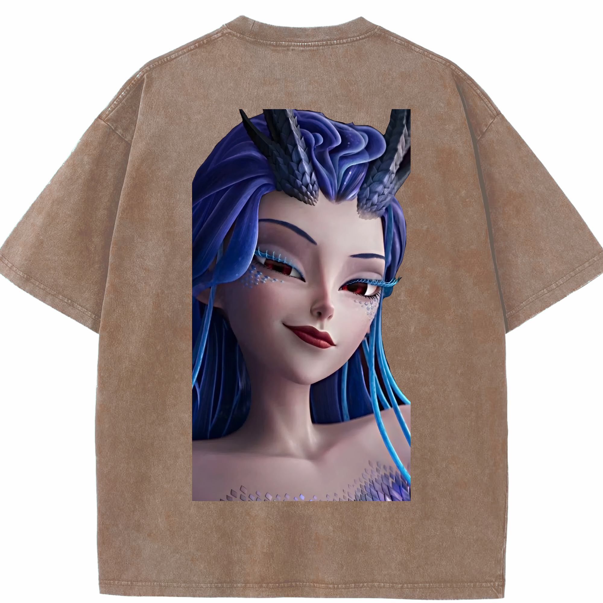 （画像用） Ne Zha 2 ナタ 魔童の大暴れ 綿100% ヴィンテージ風 半袖Tシャツ（背面プリント）