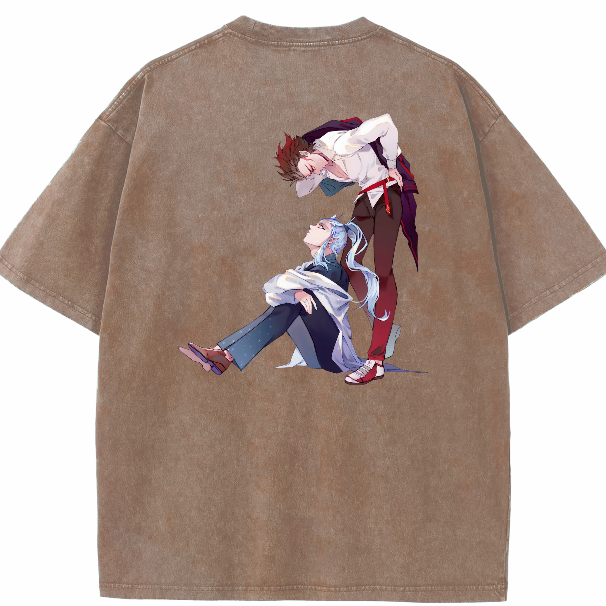 （画像用） Ne Zha 2 ナタ 魔童の大暴れ 綿100% ヴィンテージ風 半袖Tシャツ（背面プリント）