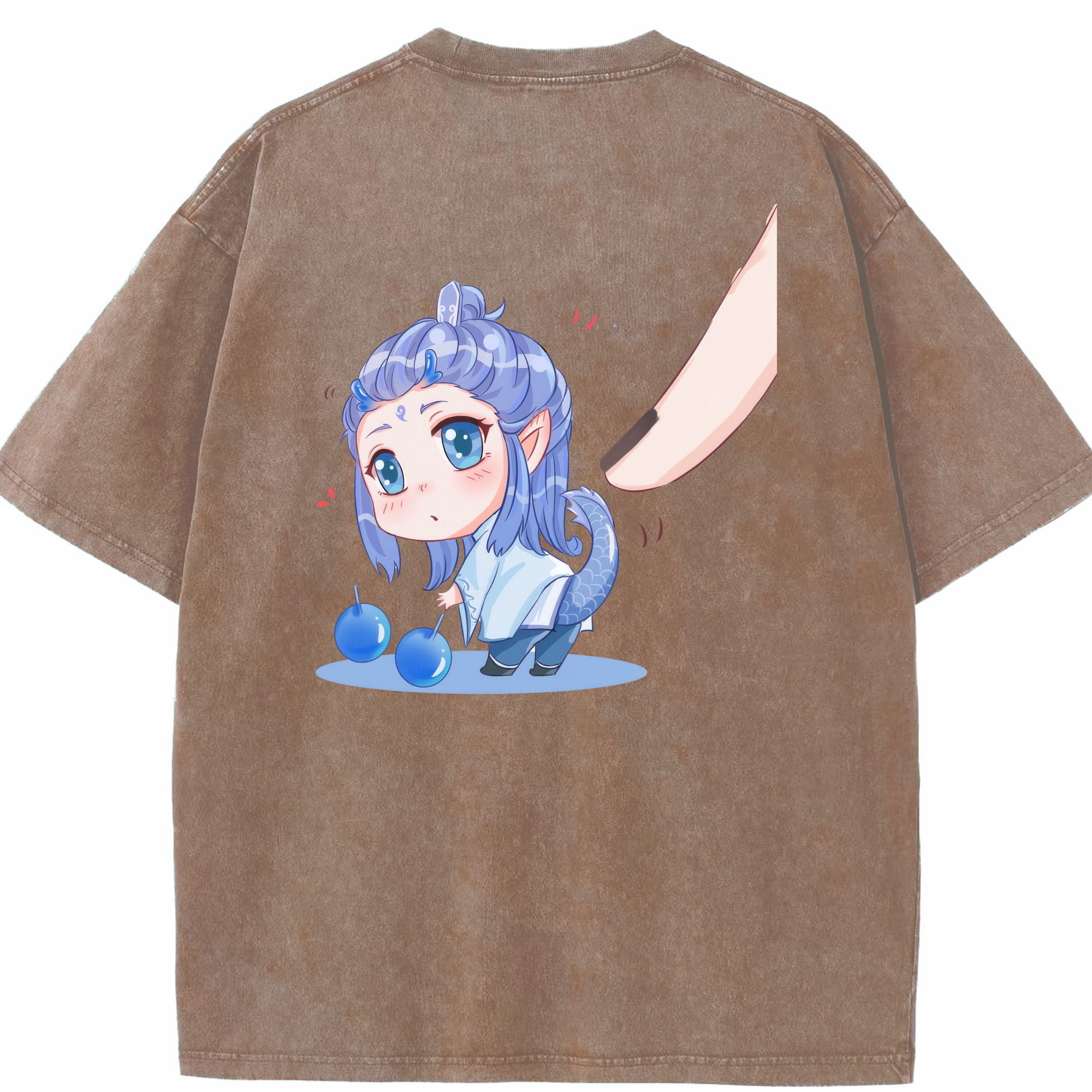 （画像用） Ne Zha 2 ナタ 魔童の大暴れ 綿100% ヴィンテージ風 半袖Tシャツ（背面プリント）