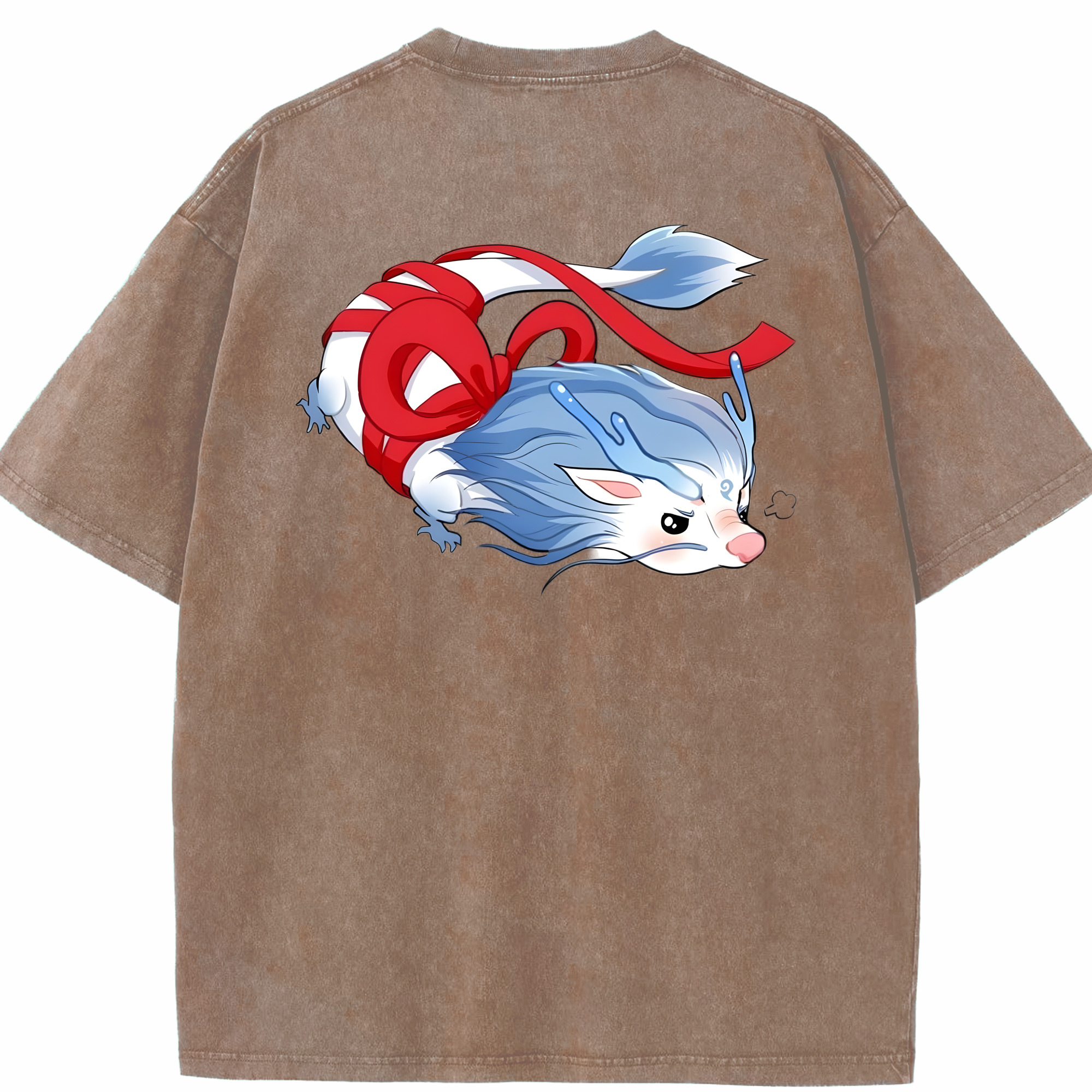 （画像用） Ne Zha 2 ナタ 魔童の大暴れ 綿100% ヴィンテージ風 半袖Tシャツ（背面プリント）