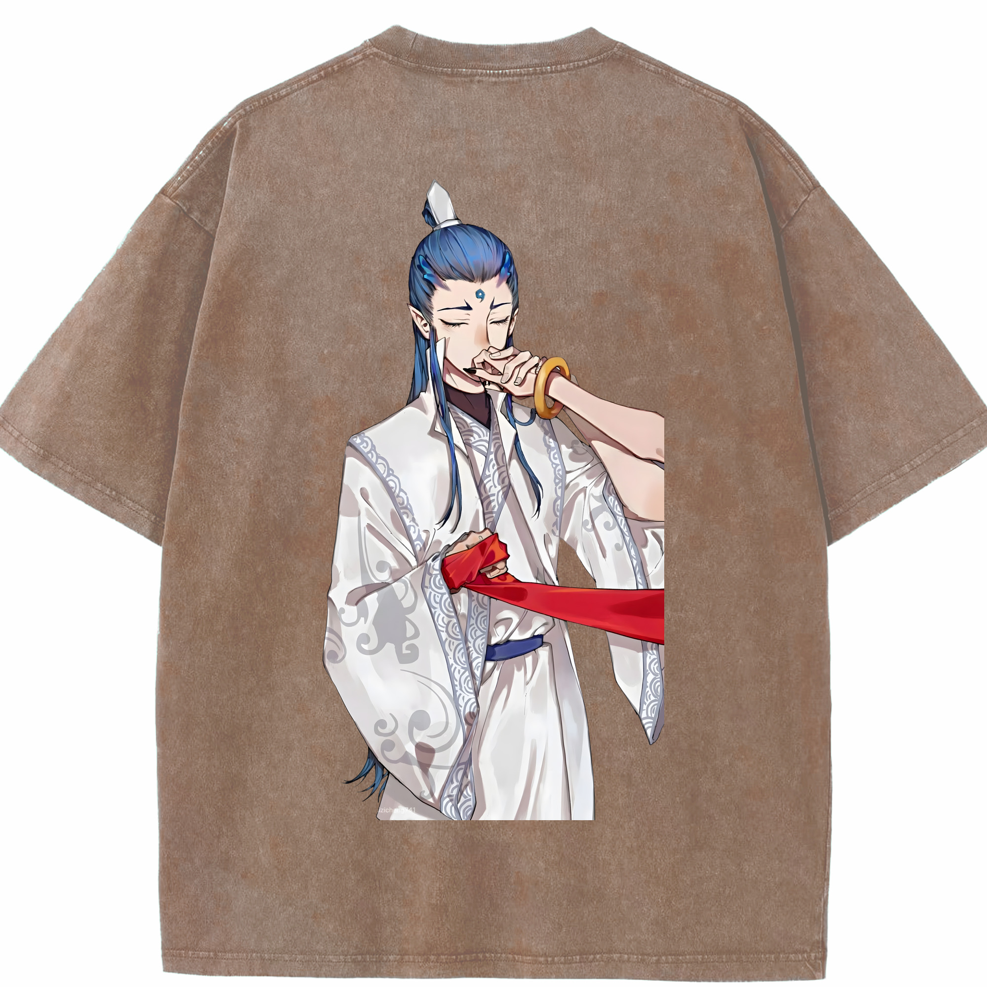 （画像用） Ne Zha 2 ナタ 魔童の大暴れ 綿100% ヴィンテージ風 半袖Tシャツ（背面プリント）