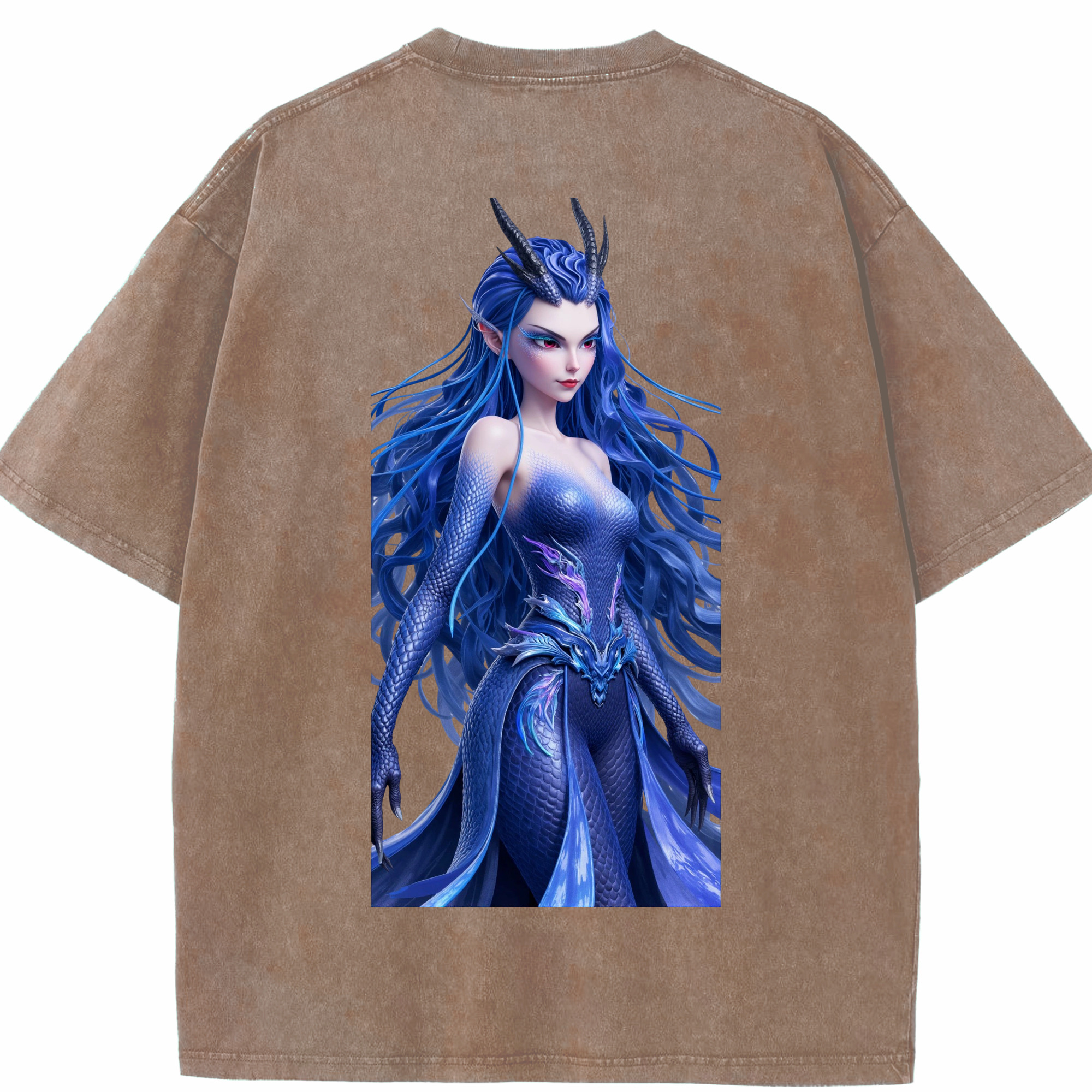 （画像用） Ne Zha 2 ナタ 魔童の大暴れ 綿100% ヴィンテージ風 半袖Tシャツ（背面プリント）