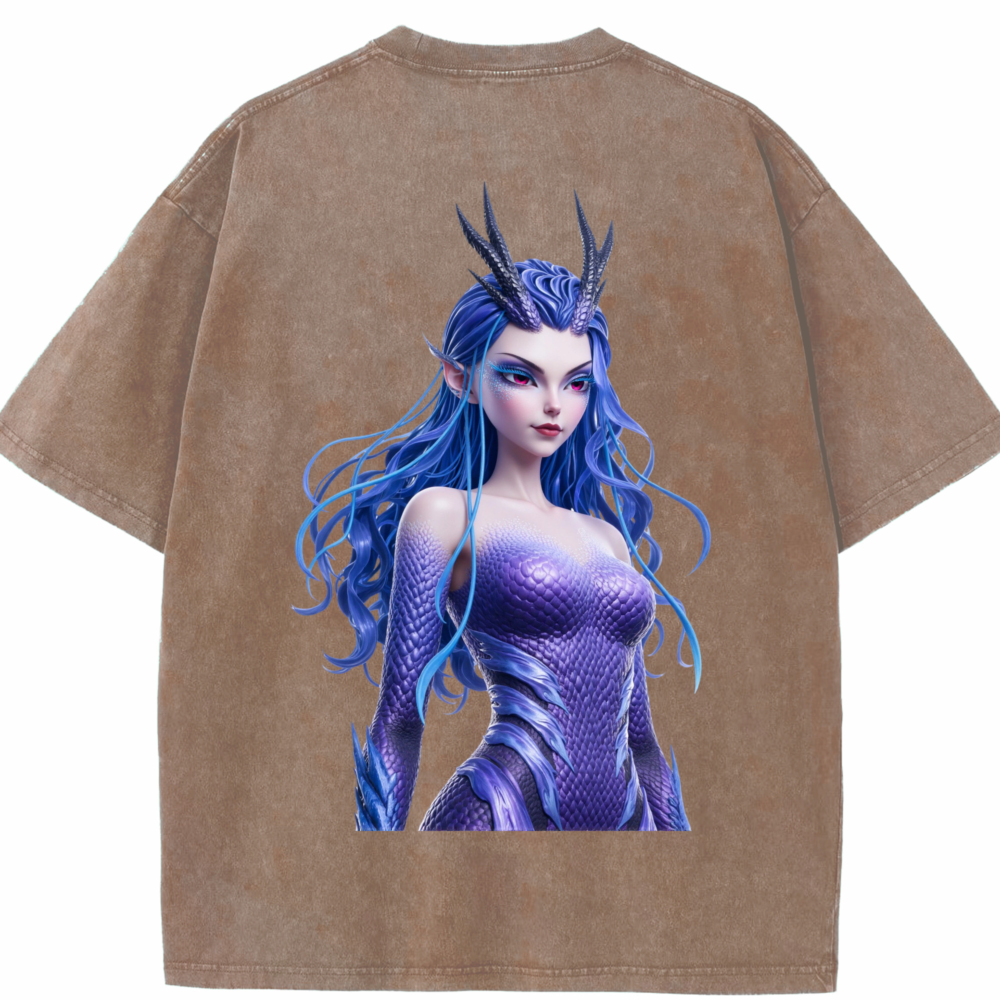 （画像用） Ne Zha 2 ナタ 魔童の大暴れ 綿100% ヴィンテージ風 半袖Tシャツ（背面プリント）