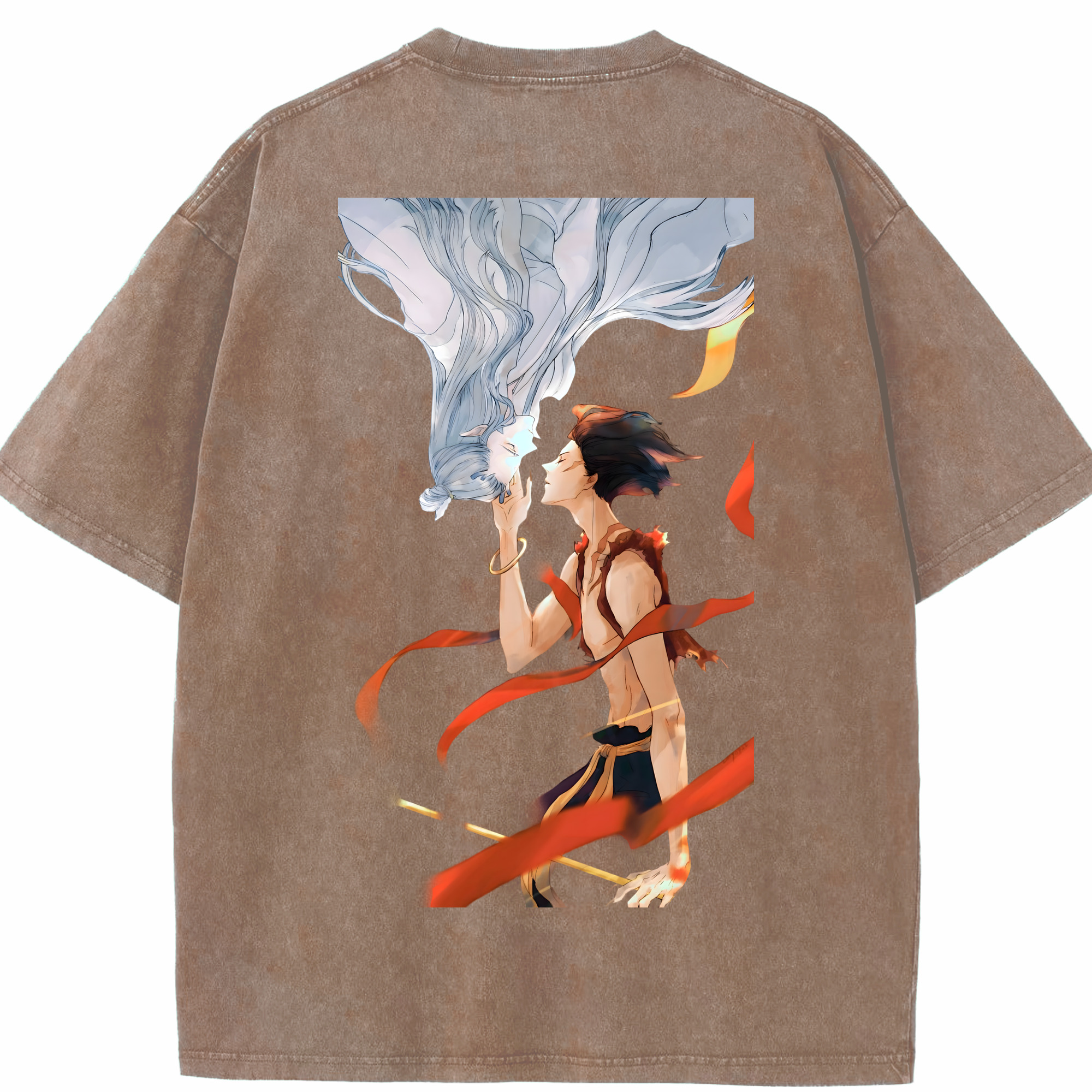 （画像用） Ne Zha 2 ナタ 魔童の大暴れ 綿100% ヴィンテージ風 半袖Tシャツ（背面プリント）