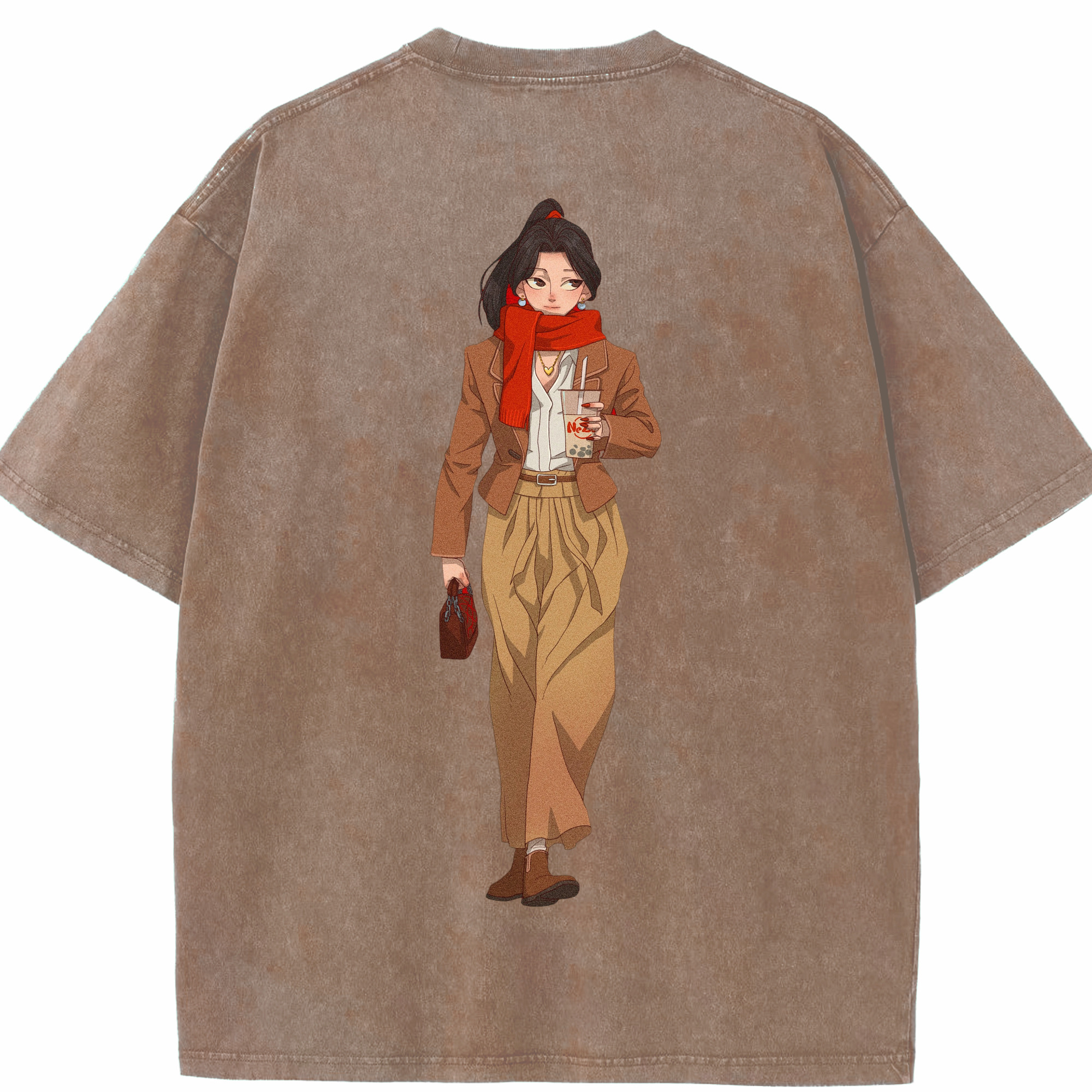 （画像用） Ne Zha 2 ナタ 魔童の大暴れ 綿100% ヴィンテージ風 半袖Tシャツ（背面プリント）