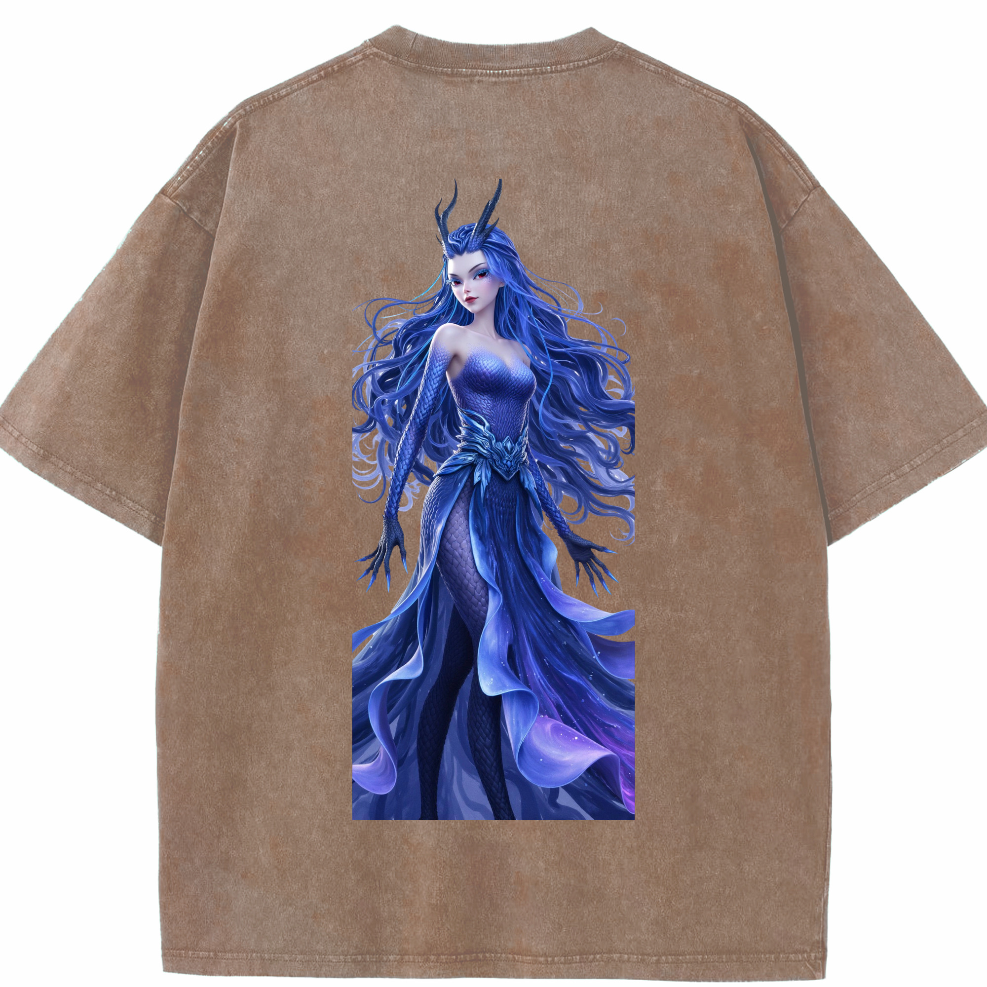 （画像用） Ne Zha 2 ナタ 魔童の大暴れ 綿100% ヴィンテージ風 半袖Tシャツ（背面プリント）