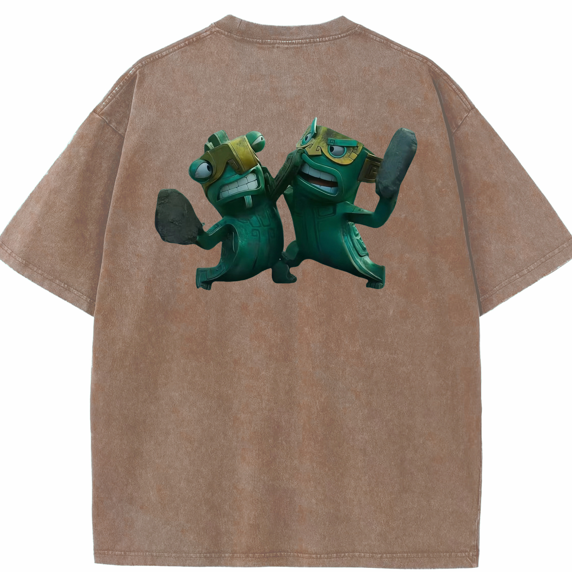 （画像用） Ne Zha 2 ナタ 魔童の大暴れ 綿100% ヴィンテージ風 半袖Tシャツ（背面プリント）