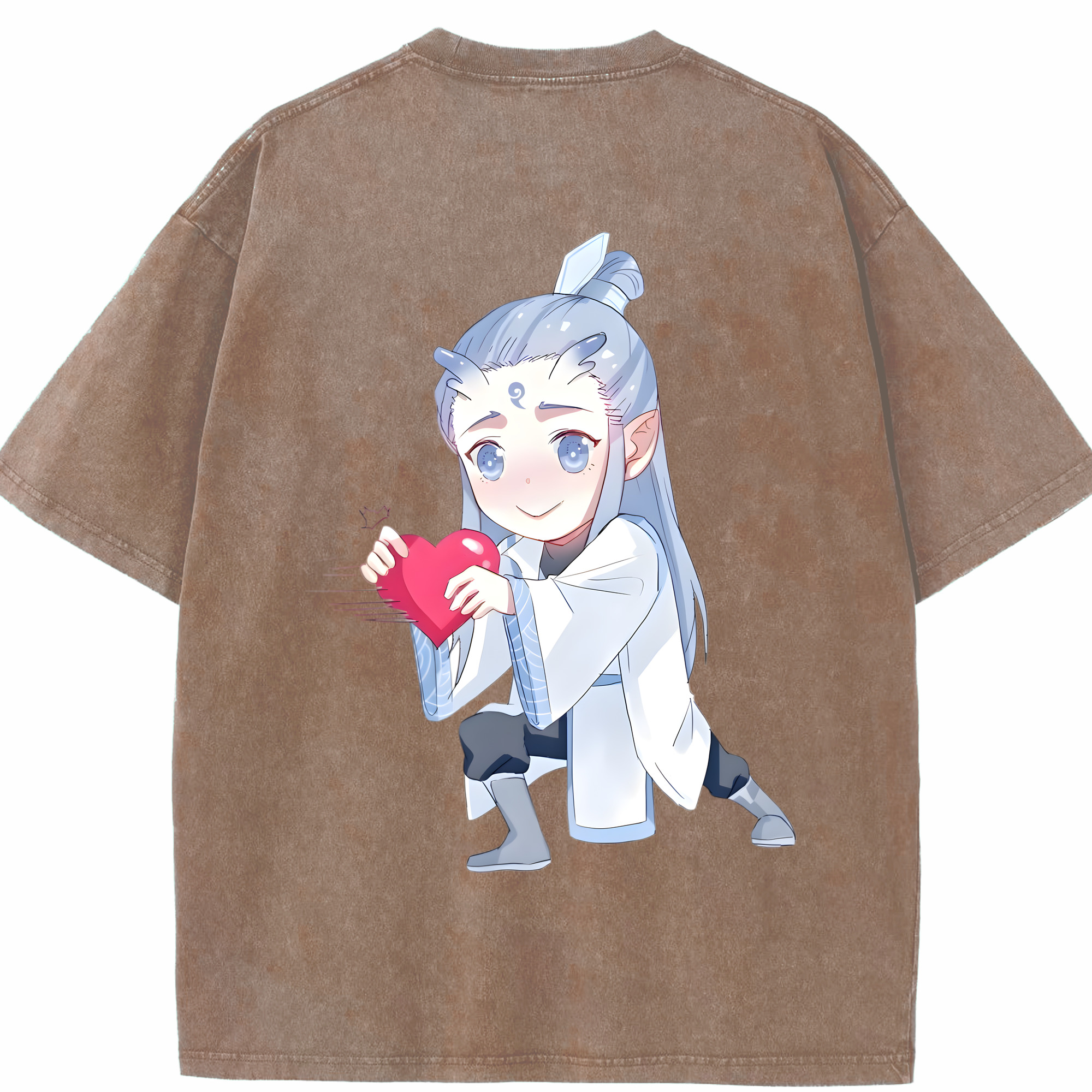 （画像用） Ne Zha 2 ナタ 魔童の大暴れ 綿100% ヴィンテージ風 半袖Tシャツ（背面プリント）