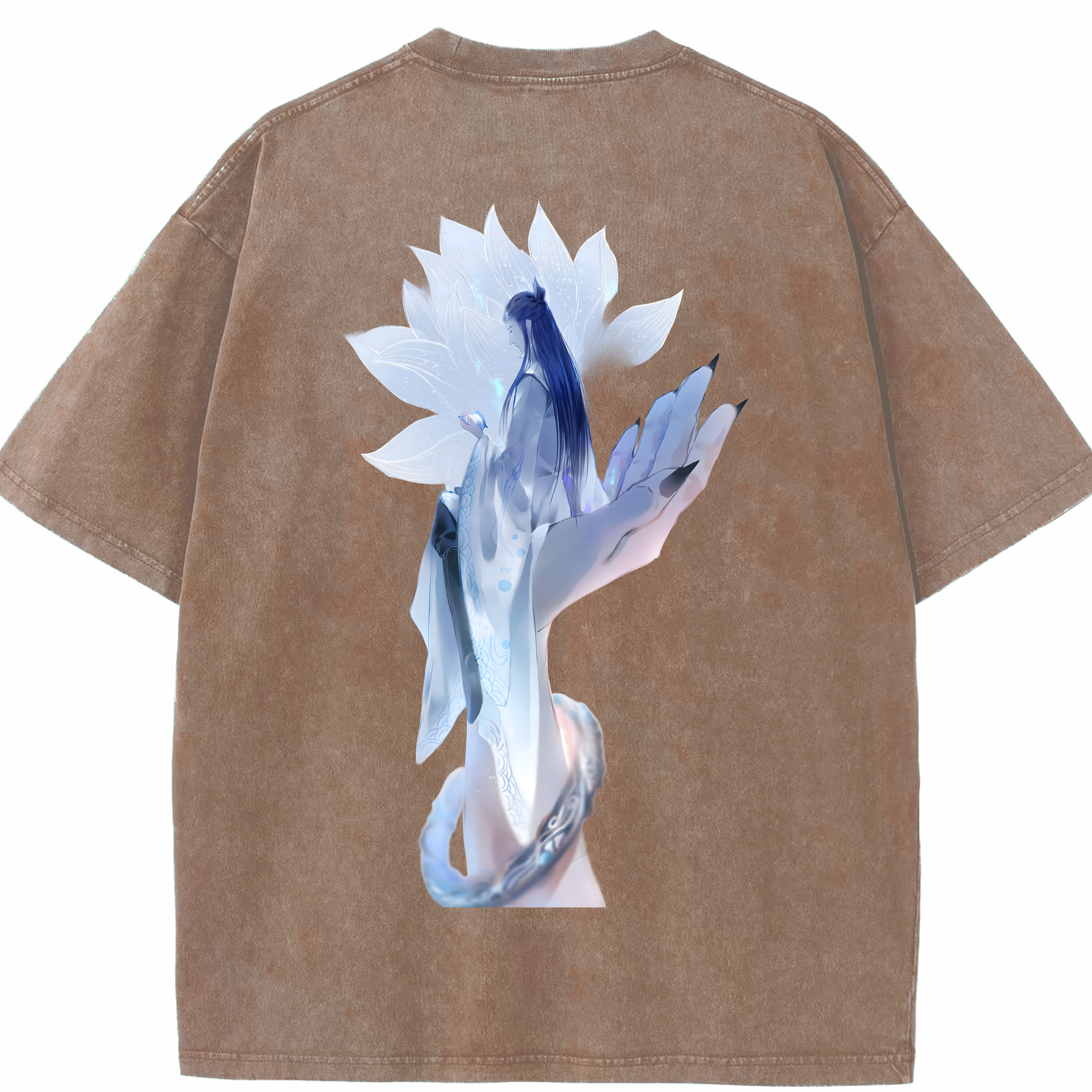 （画像用） Ne Zha 2 ナタ 魔童の大暴れ 綿100% ヴィンテージ風 半袖Tシャツ（背面プリント）