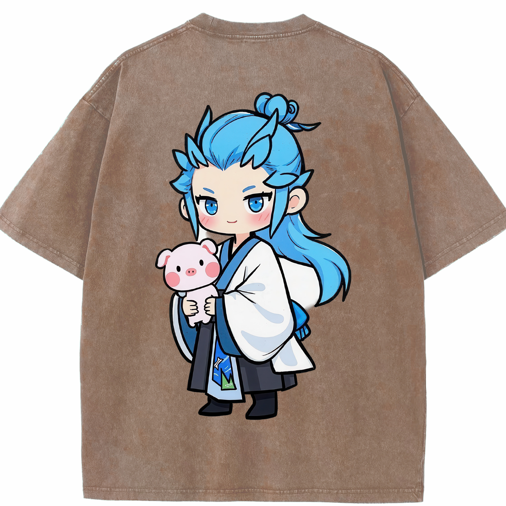 （画像用） Ne Zha 2 ナタ 魔童の大暴れ 綿100% ヴィンテージ風 半袖Tシャツ（背面プリント）