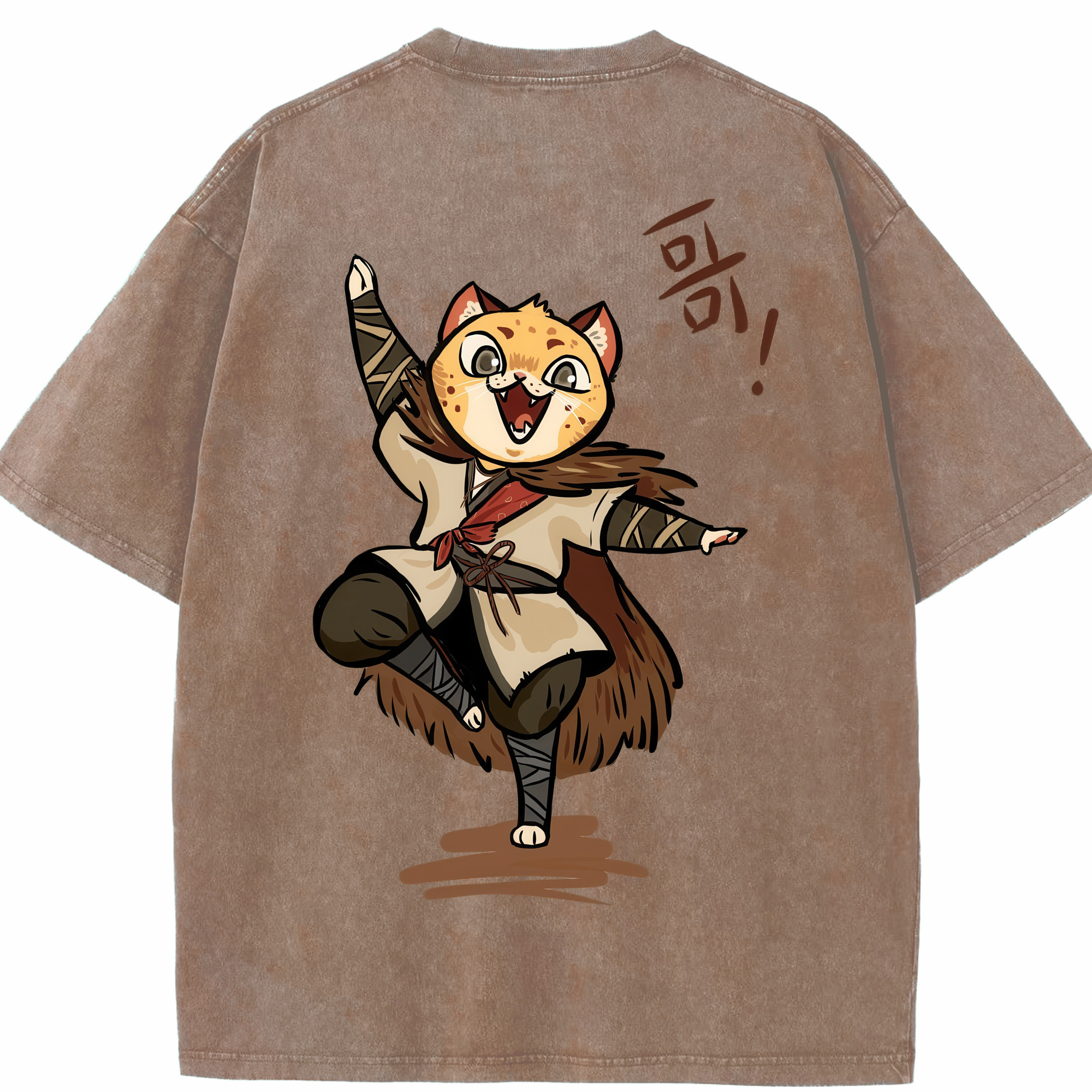 （画像用） Ne Zha 2 ナタ 魔童の大暴れ 綿100% ヴィンテージ風 半袖Tシャツ（背面プリント）