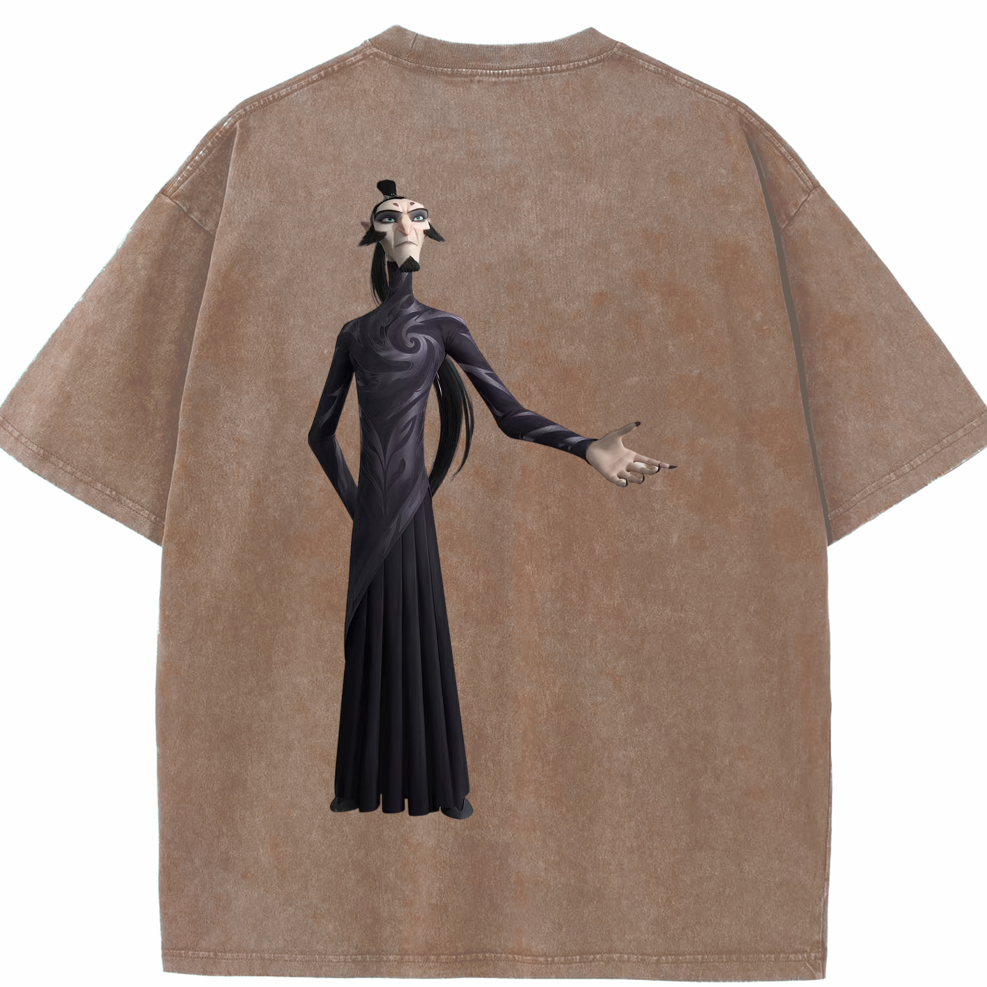 （画像用） Ne Zha 2 ナタ 魔童の大暴れ 綿100% ヴィンテージ風 半袖Tシャツ（背面プリント）