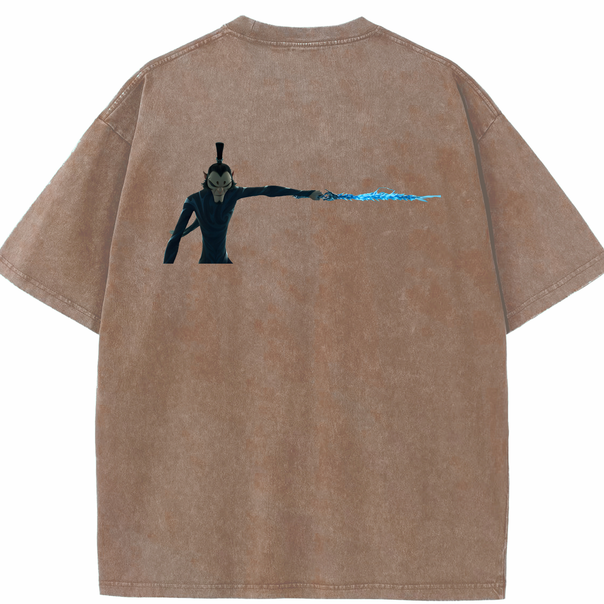 （画像用） Ne Zha 2 ナタ 魔童の大暴れ 綿100% ヴィンテージ風 半袖Tシャツ（背面プリント）