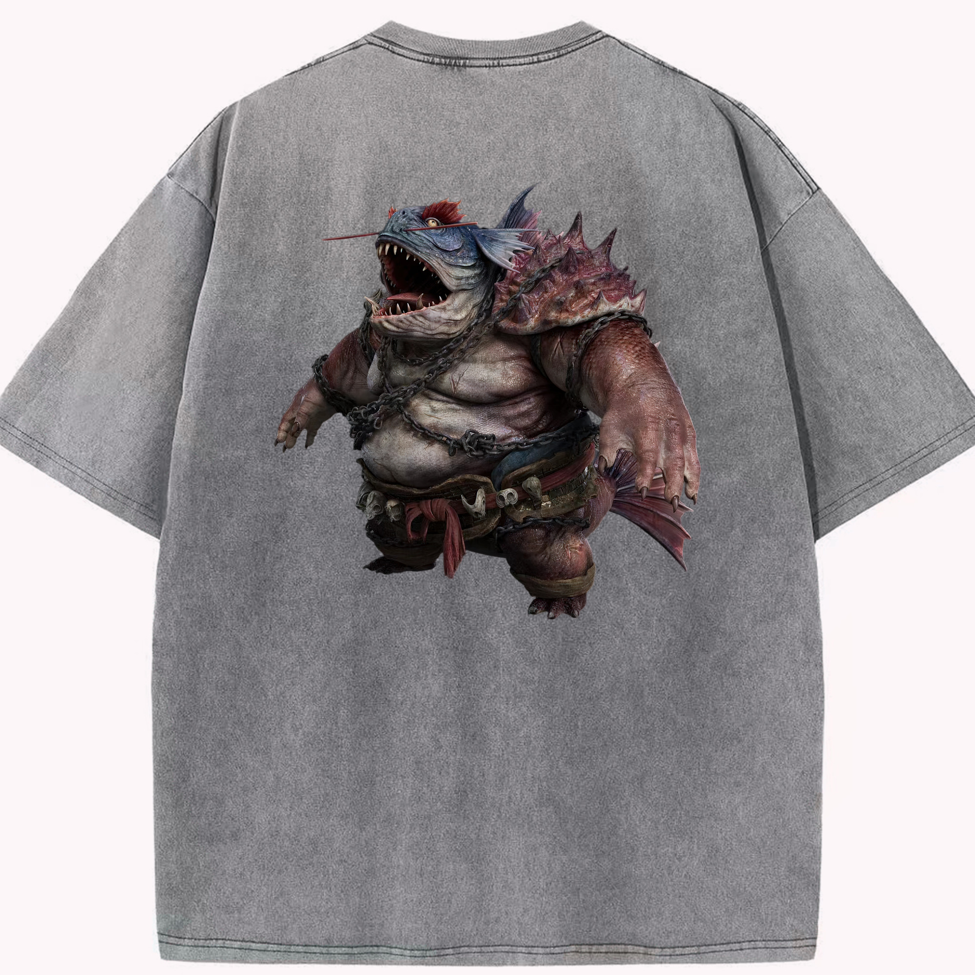 （画像用） Ne Zha 2 ナタ 魔童の大暴れ 綿100% ヴィンテージ風 半袖Tシャツ（背面プリント）