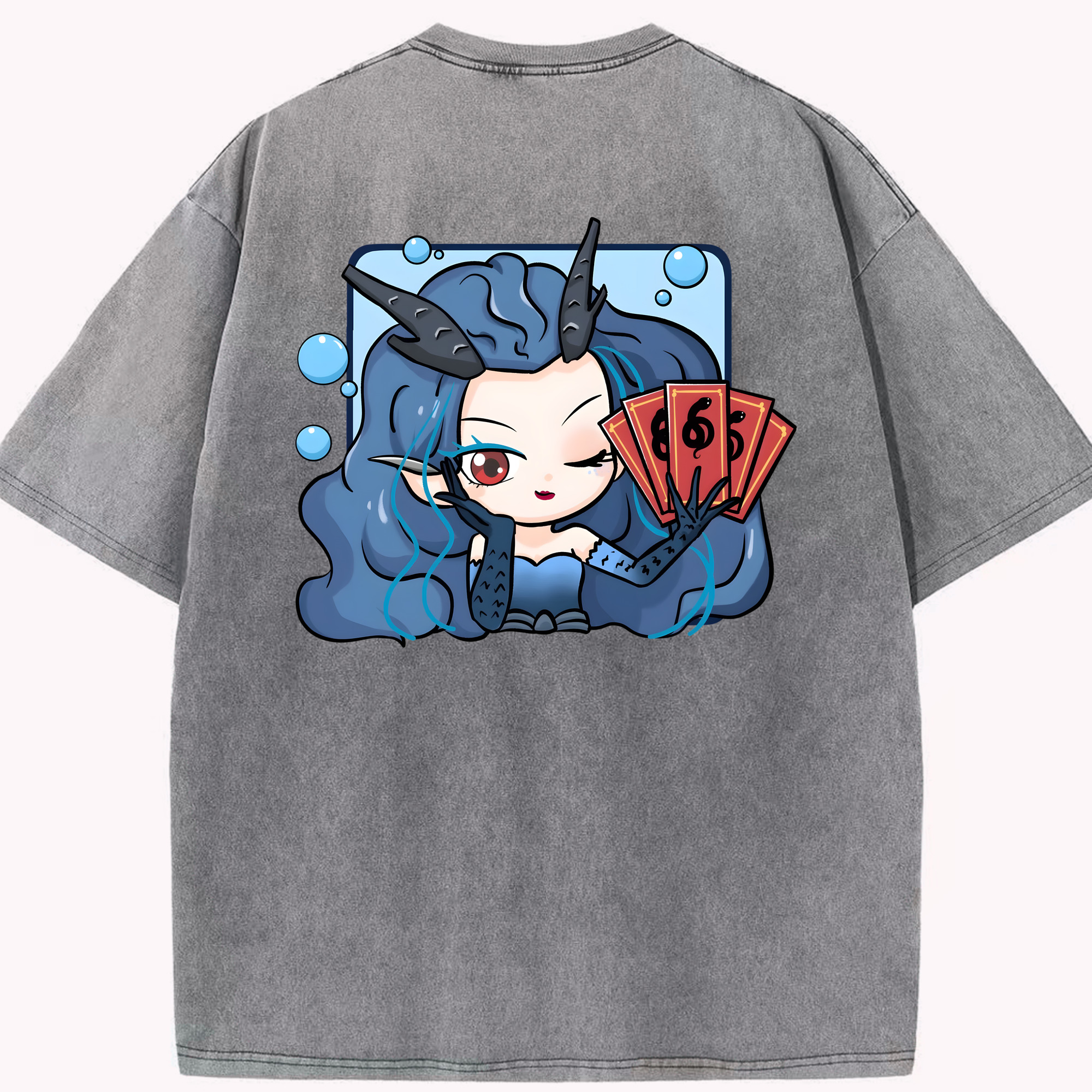 （画像用） Ne Zha 2 ナタ 魔童の大暴れ 綿100% ヴィンテージ風 半袖Tシャツ（背面プリント）