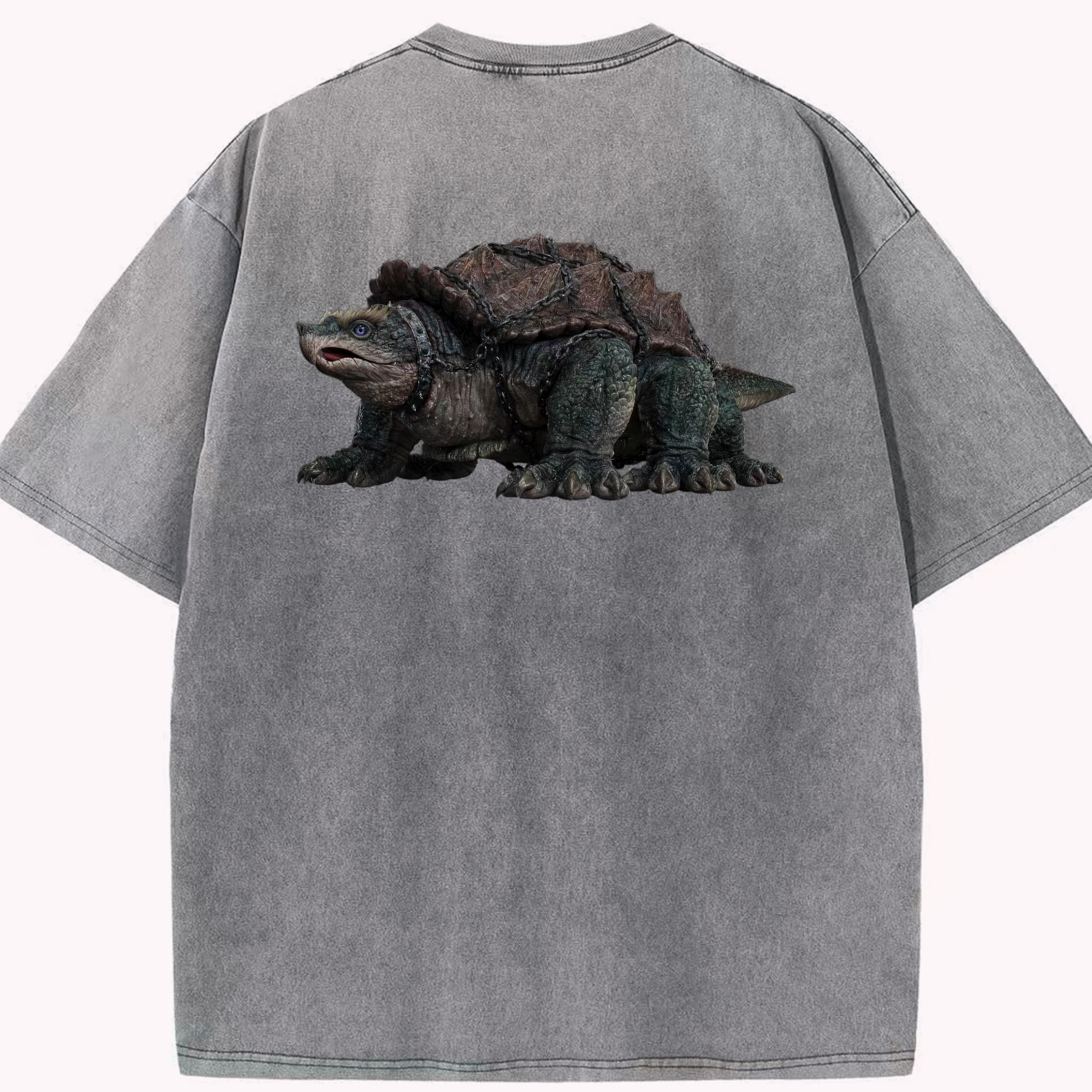 （画像用） Ne Zha 2 ナタ 魔童の大暴れ 綿100% ヴィンテージ風 半袖Tシャツ（背面プリント）