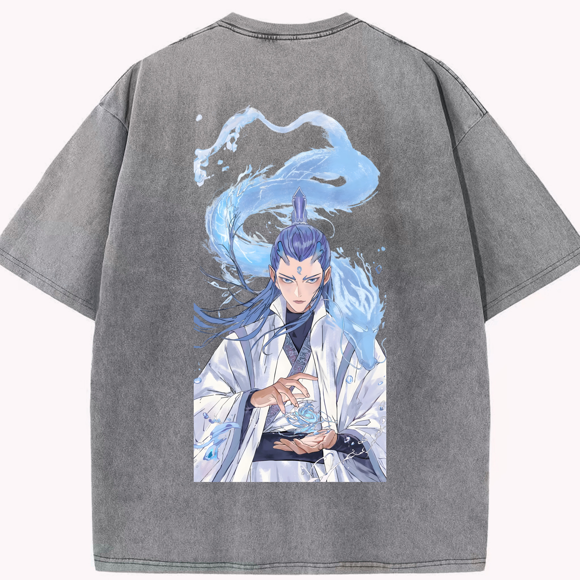 （画像用） Ne Zha 2 ナタ 魔童の大暴れ 綿100% ヴィンテージ風 半袖Tシャツ（背面プリント）