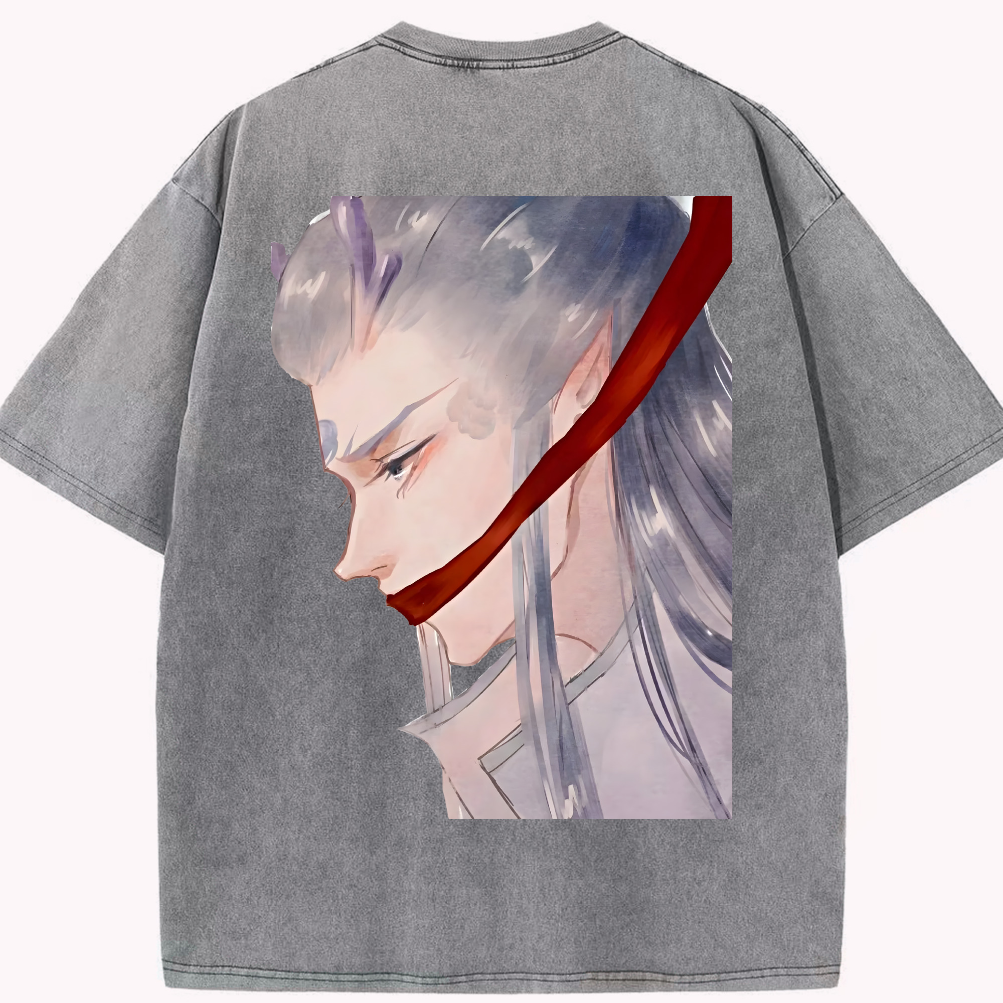 （画像用） Ne Zha 2 ナタ 魔童の大暴れ 綿100% ヴィンテージ風 半袖Tシャツ（背面プリント）