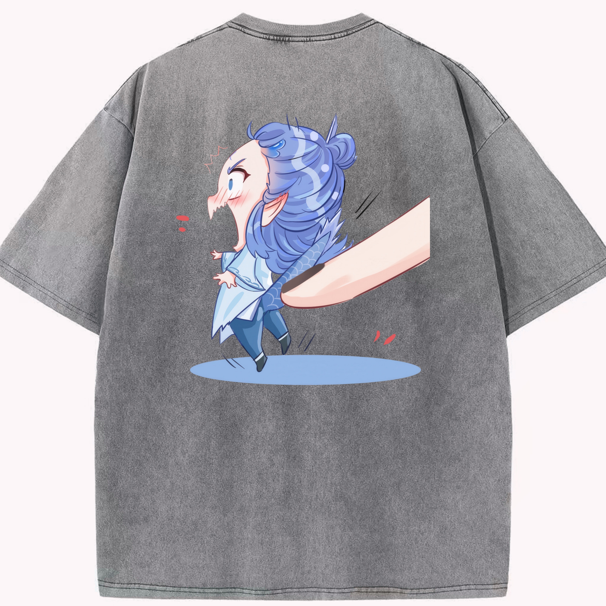 （画像用） Ne Zha 2 ナタ 魔童の大暴れ 綿100% ヴィンテージ風 半袖Tシャツ（背面プリント）