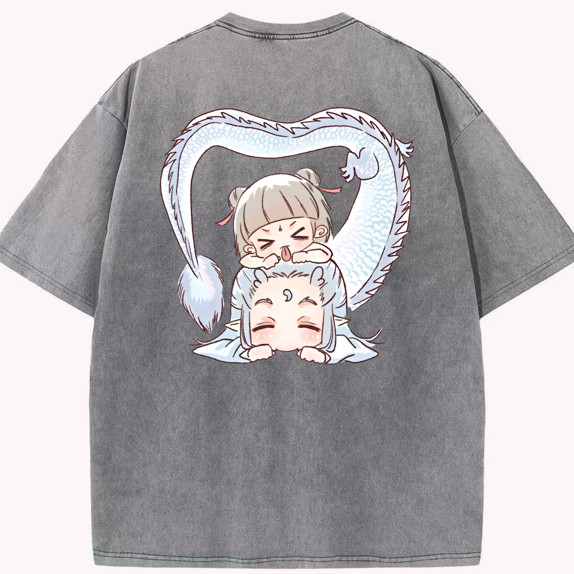 （画像用） Ne Zha 2 ナタ 魔童の大暴れ 綿100% ヴィンテージ風 半袖Tシャツ（背面プリント）