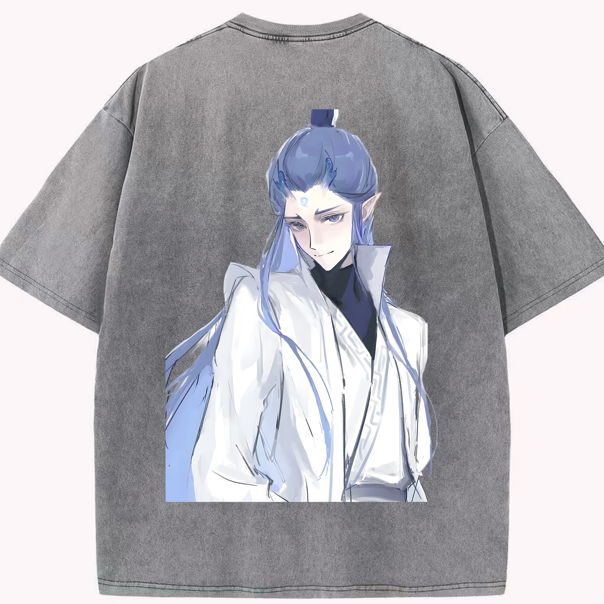 （画像用） Ne Zha 2 ナタ 魔童の大暴れ 綿100% ヴィンテージ風 半袖Tシャツ（背面プリント）