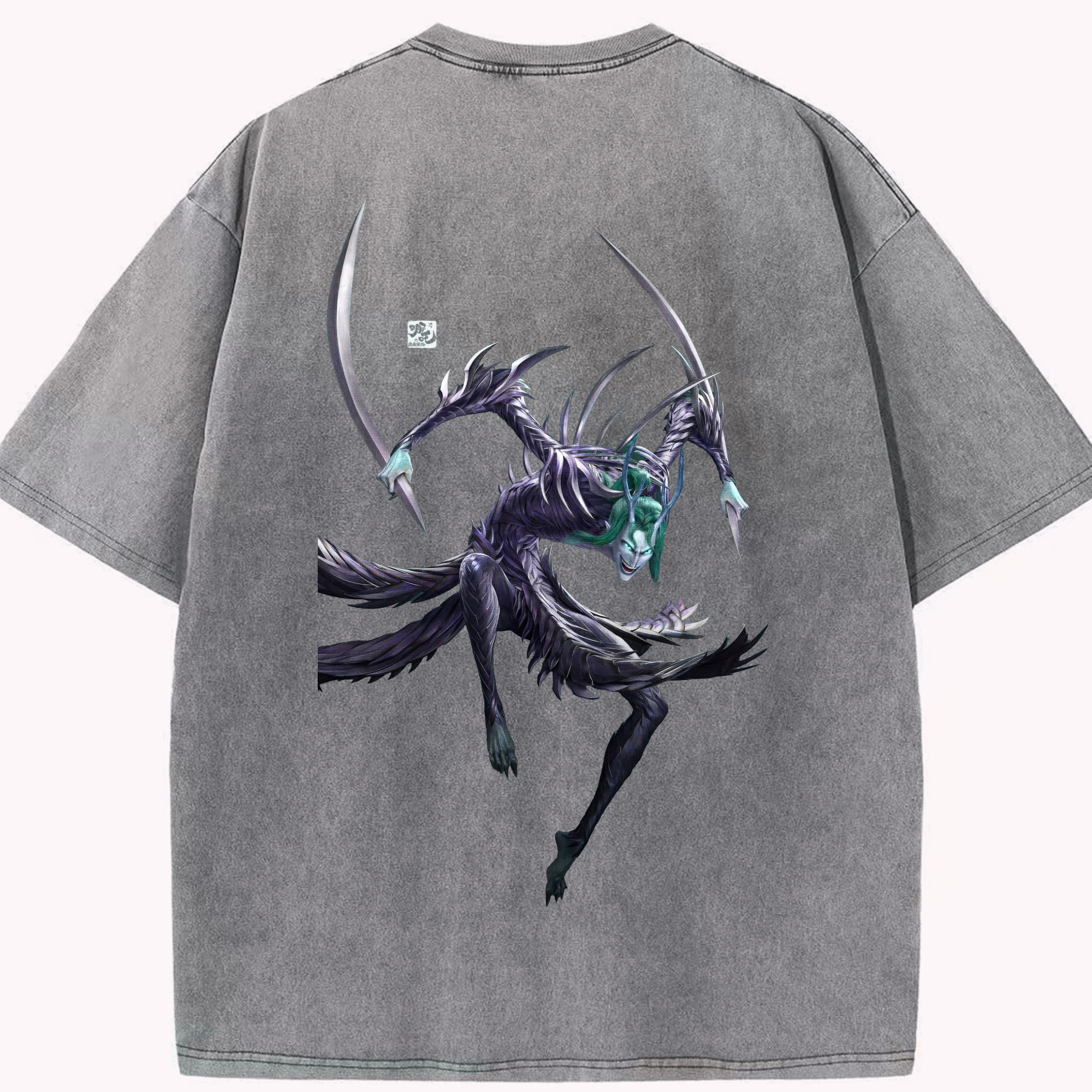 （画像用） Ne Zha 2 ナタ 魔童の大暴れ 綿100% ヴィンテージ風 半袖Tシャツ（背面プリント）