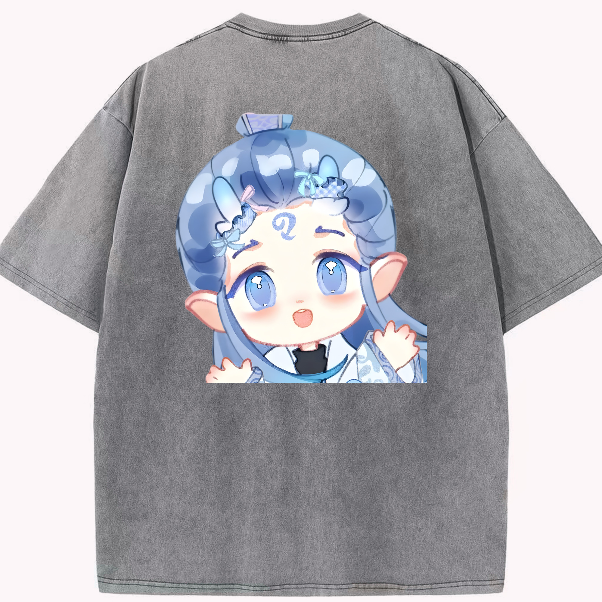 （画像用） Ne Zha 2 ナタ 魔童の大暴れ 綿100% ヴィンテージ風 半袖Tシャツ（背面プリント）