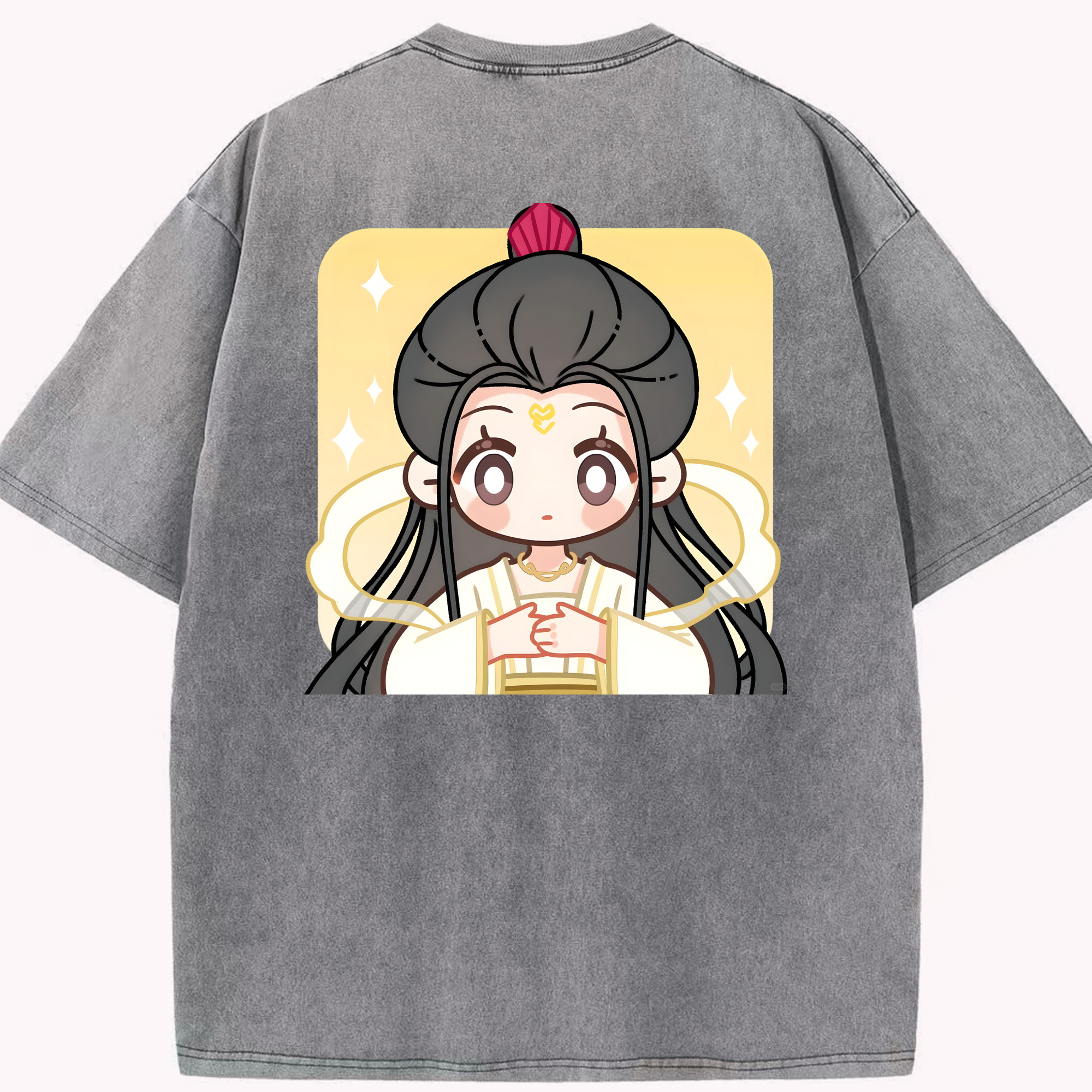（画像用） Ne Zha 2 ナタ 魔童の大暴れ 綿100% ヴィンテージ風 半袖Tシャツ（背面プリント）