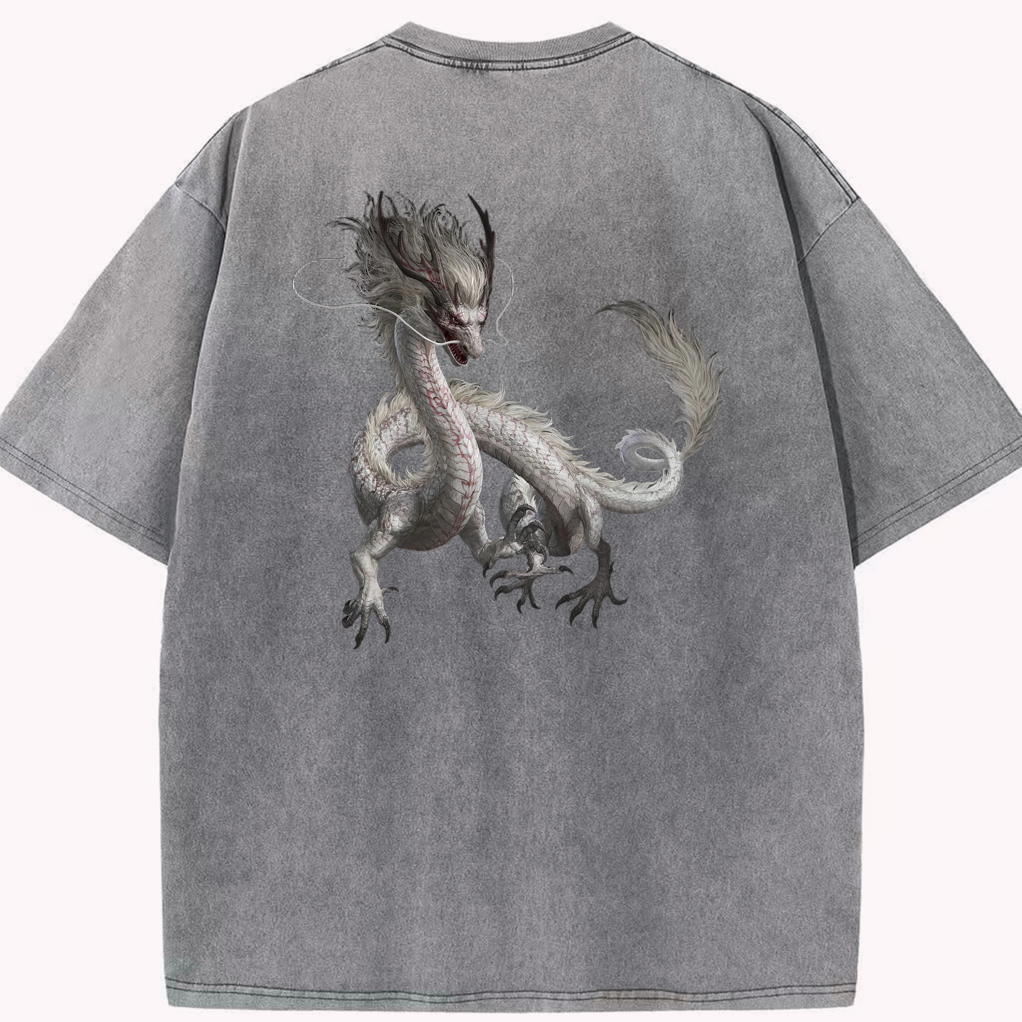 （画像用） Ne Zha 2 ナタ 魔童の大暴れ 綿100% ヴィンテージ風 半袖Tシャツ（背面プリント）