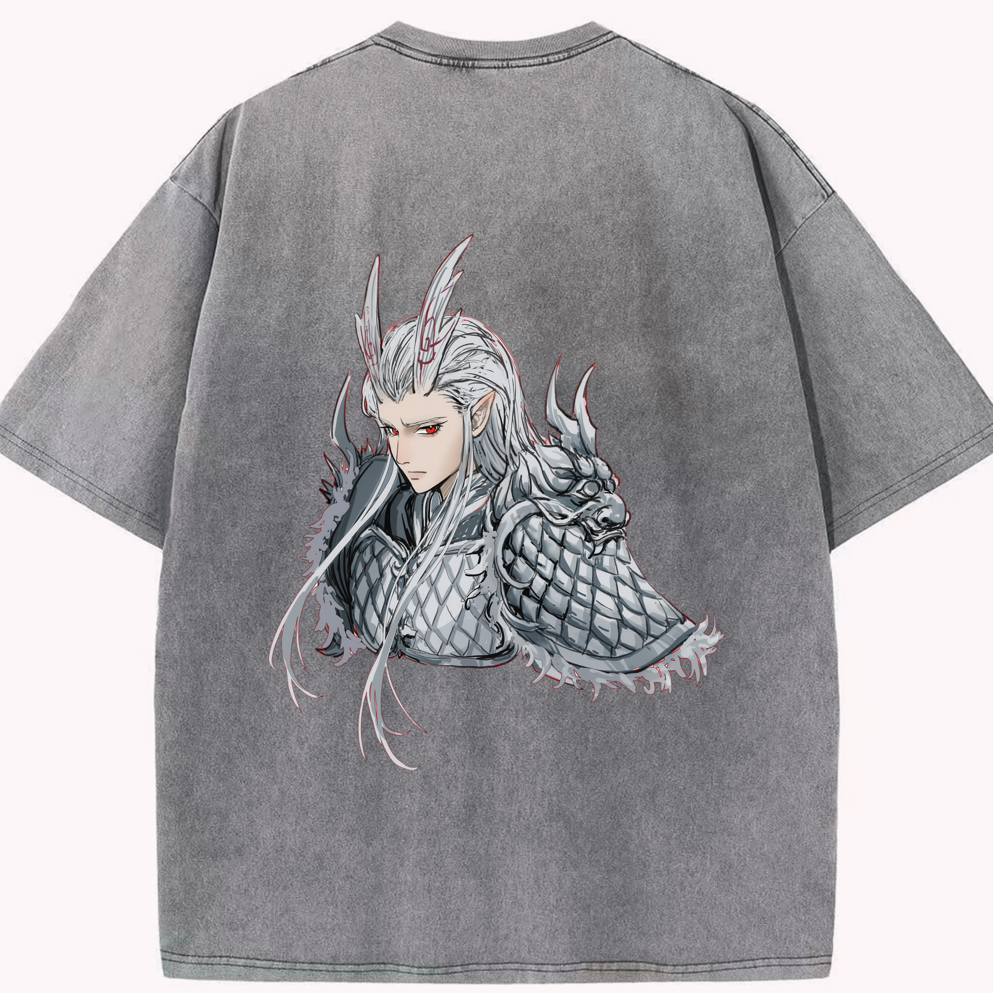 （画像用） Ne Zha 2 ナタ 魔童の大暴れ 綿100% ヴィンテージ風 半袖Tシャツ（背面プリント）