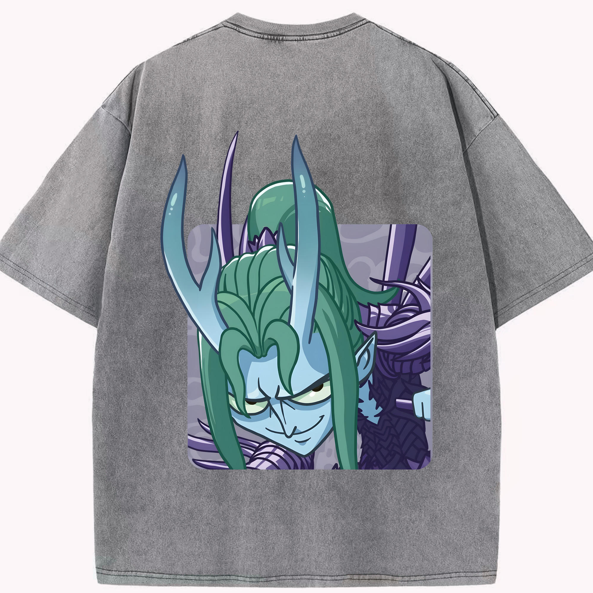 （画像用） Ne Zha 2 ナタ 魔童の大暴れ 綿100% ヴィンテージ風 半袖Tシャツ（背面プリント）