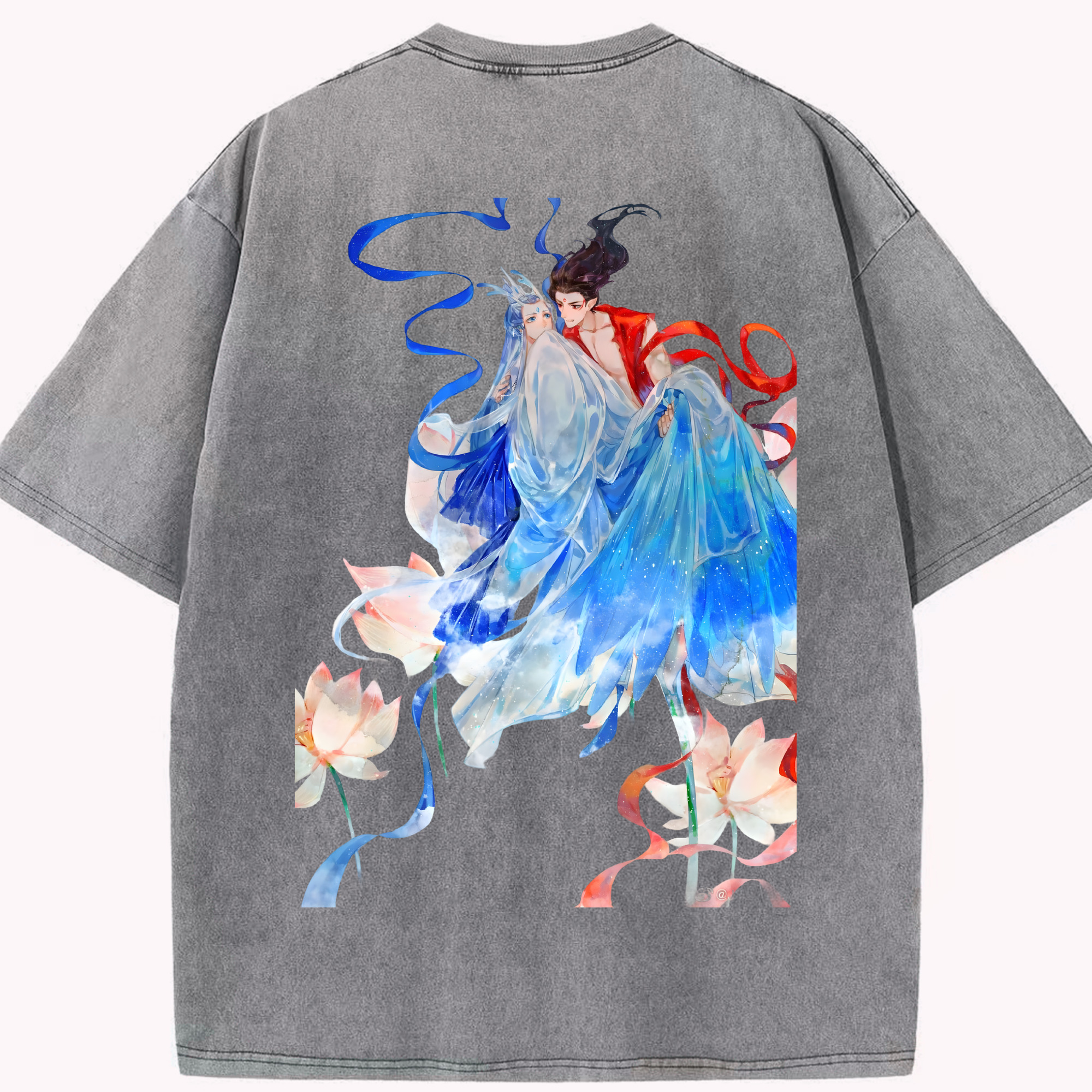 （画像用） Ne Zha 2 ナタ 魔童の大暴れ 綿100% ヴィンテージ風 半袖Tシャツ（背面プリント）