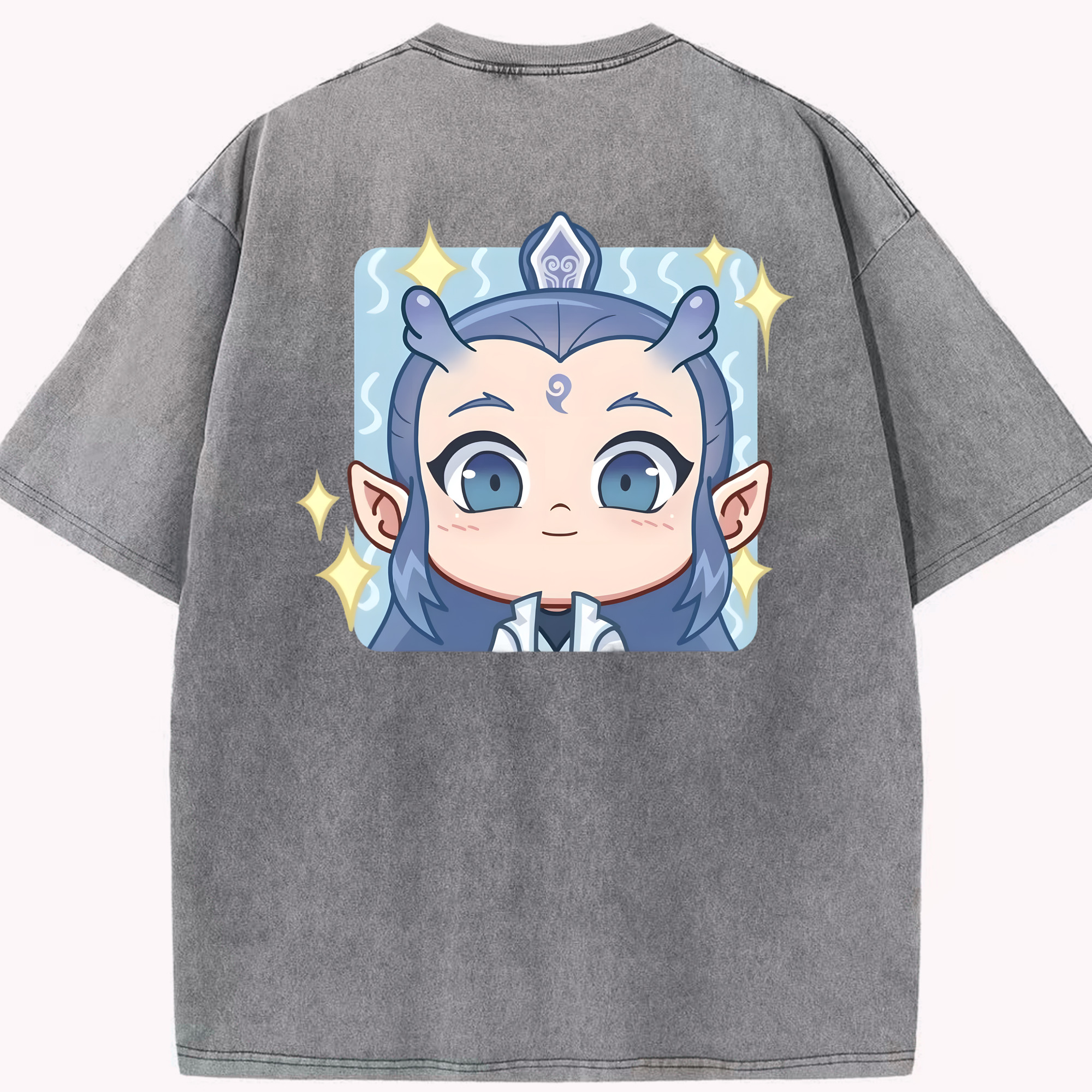 （画像用） Ne Zha 2 ナタ 魔童の大暴れ 綿100% ヴィンテージ風 半袖Tシャツ（背面プリント）