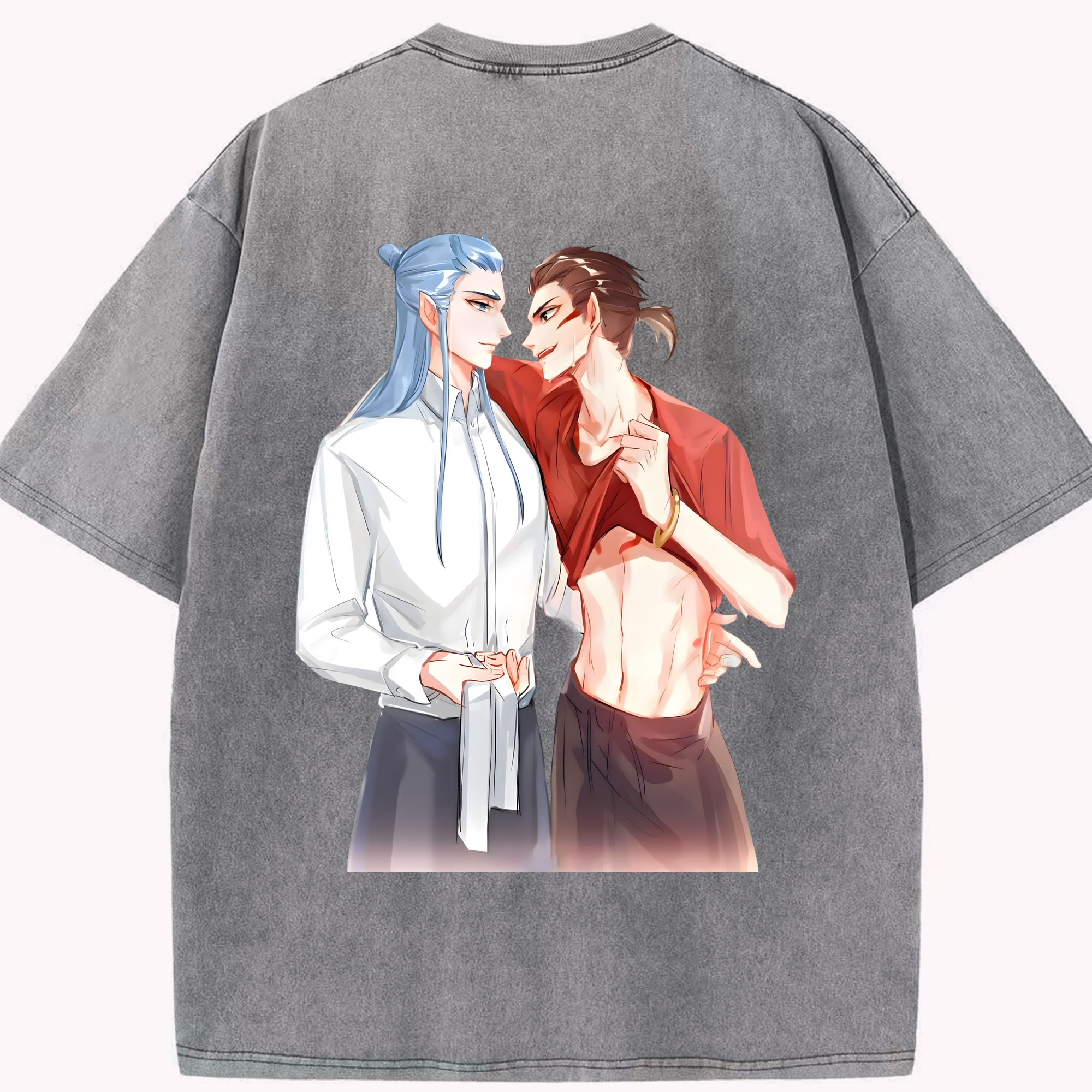 （画像用） Ne Zha 2 ナタ 魔童の大暴れ 綿100% ヴィンテージ風 半袖Tシャツ（背面プリント）