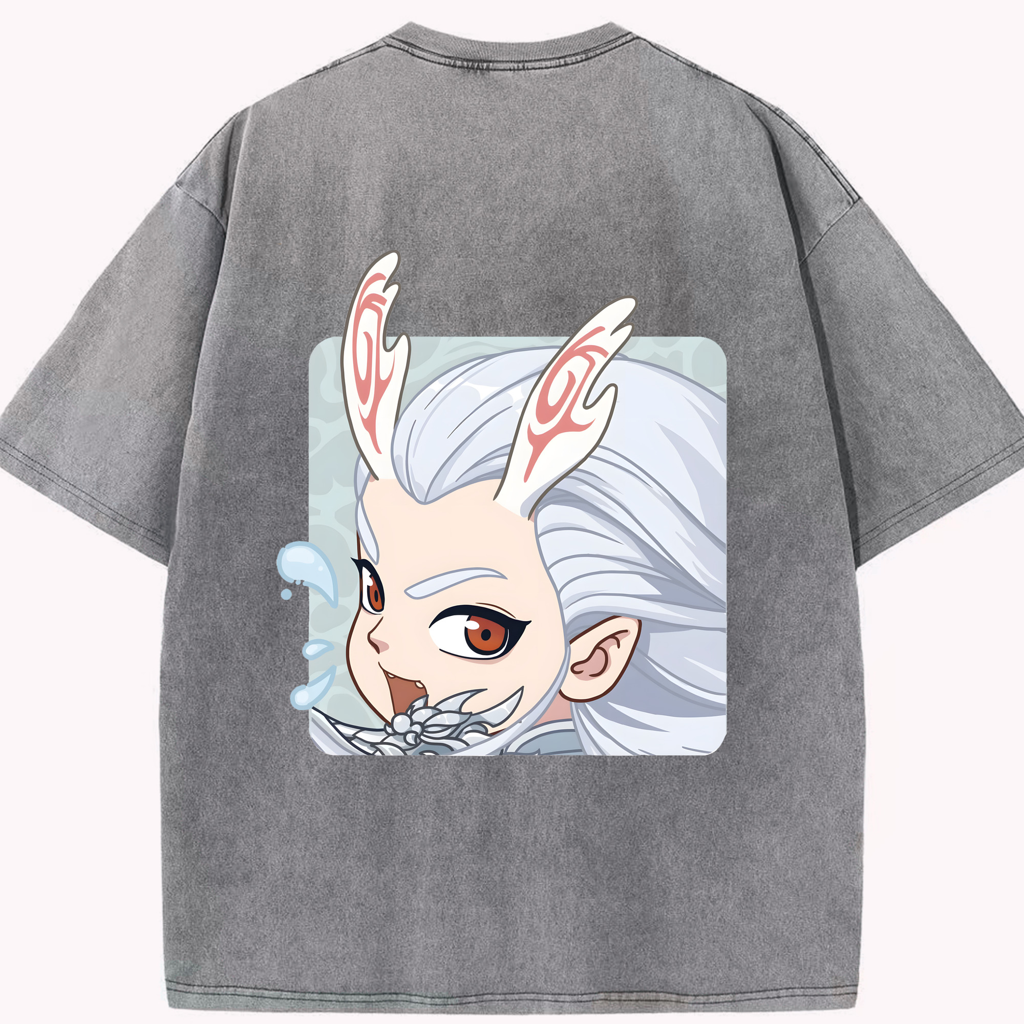 （画像用） Ne Zha 2 ナタ 魔童の大暴れ 綿100% ヴィンテージ風 半袖Tシャツ（背面プリント）