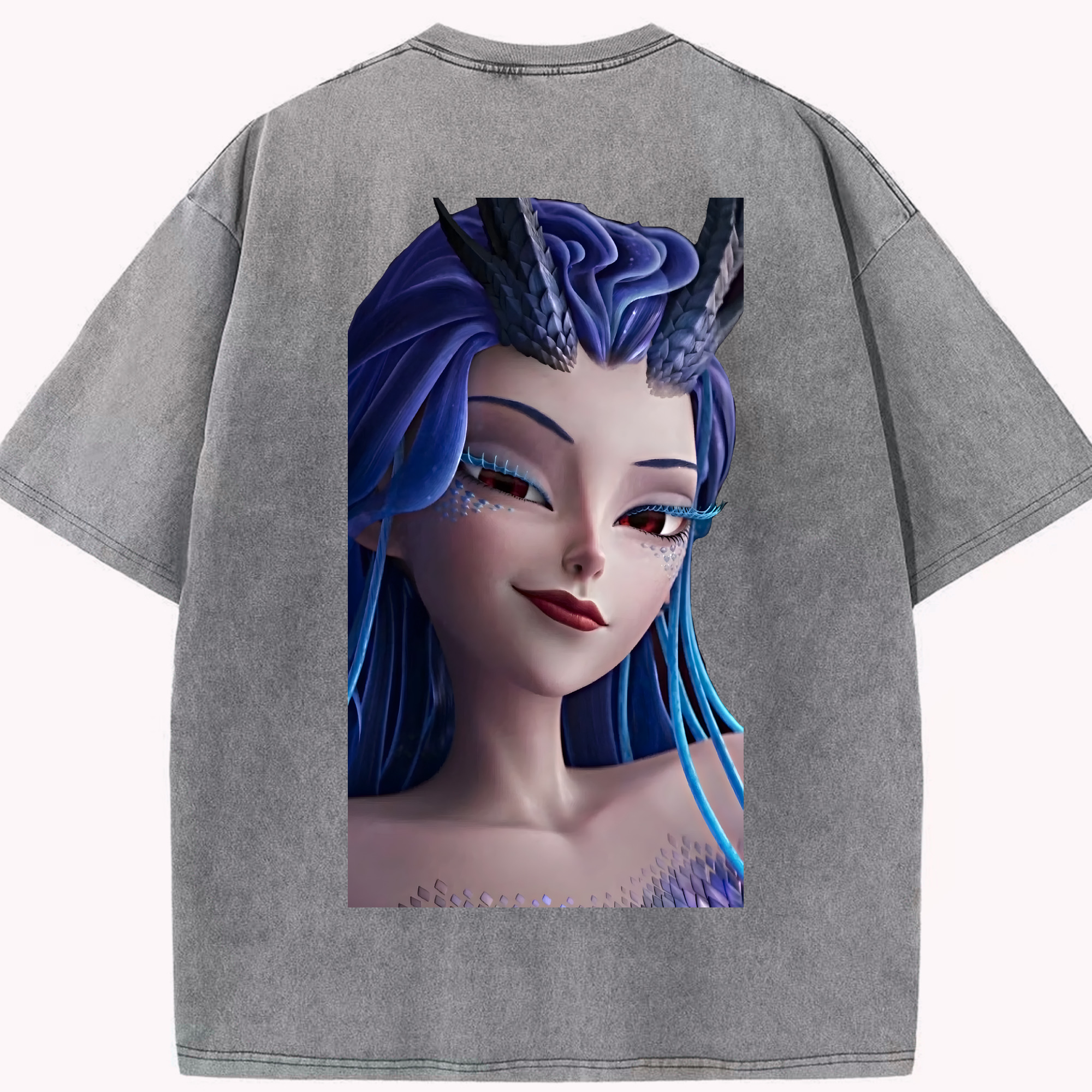 （画像用） Ne Zha 2 ナタ 魔童の大暴れ 綿100% ヴィンテージ風 半袖Tシャツ（背面プリント）