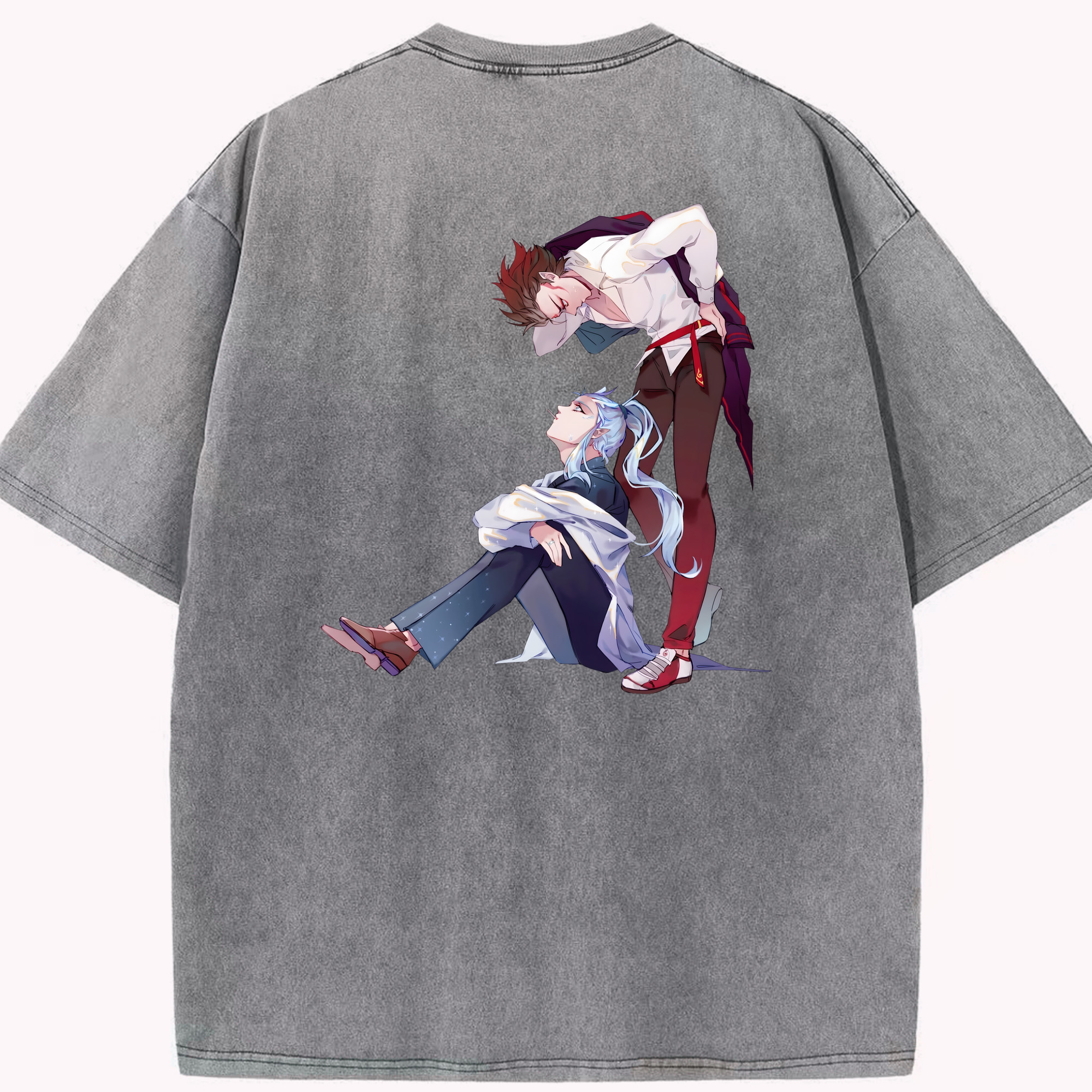 （画像用） Ne Zha 2 ナタ 魔童の大暴れ 綿100% ヴィンテージ風 半袖Tシャツ（背面プリント）