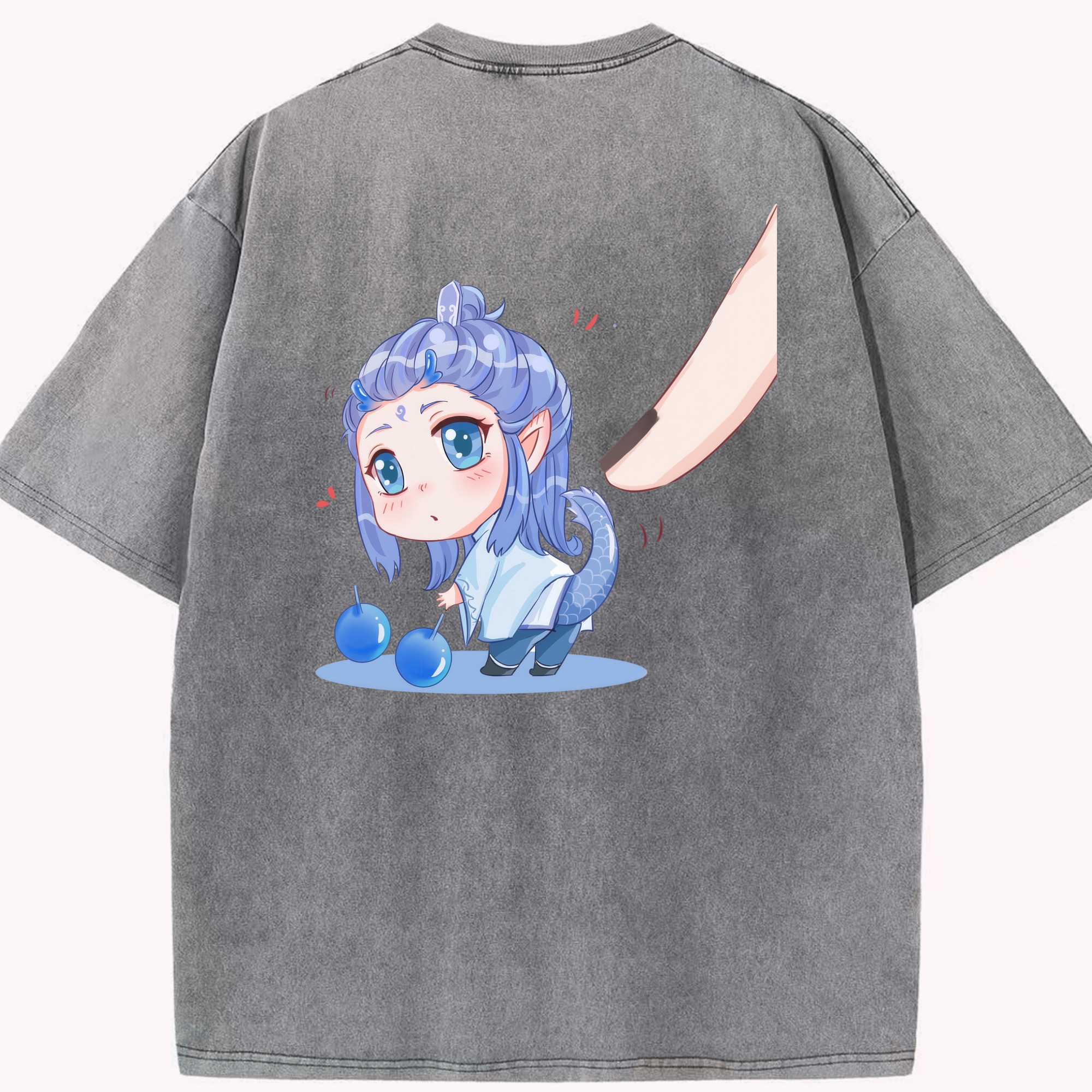 （画像用） Ne Zha 2 ナタ 魔童の大暴れ 綿100% ヴィンテージ風 半袖Tシャツ（背面プリント）
