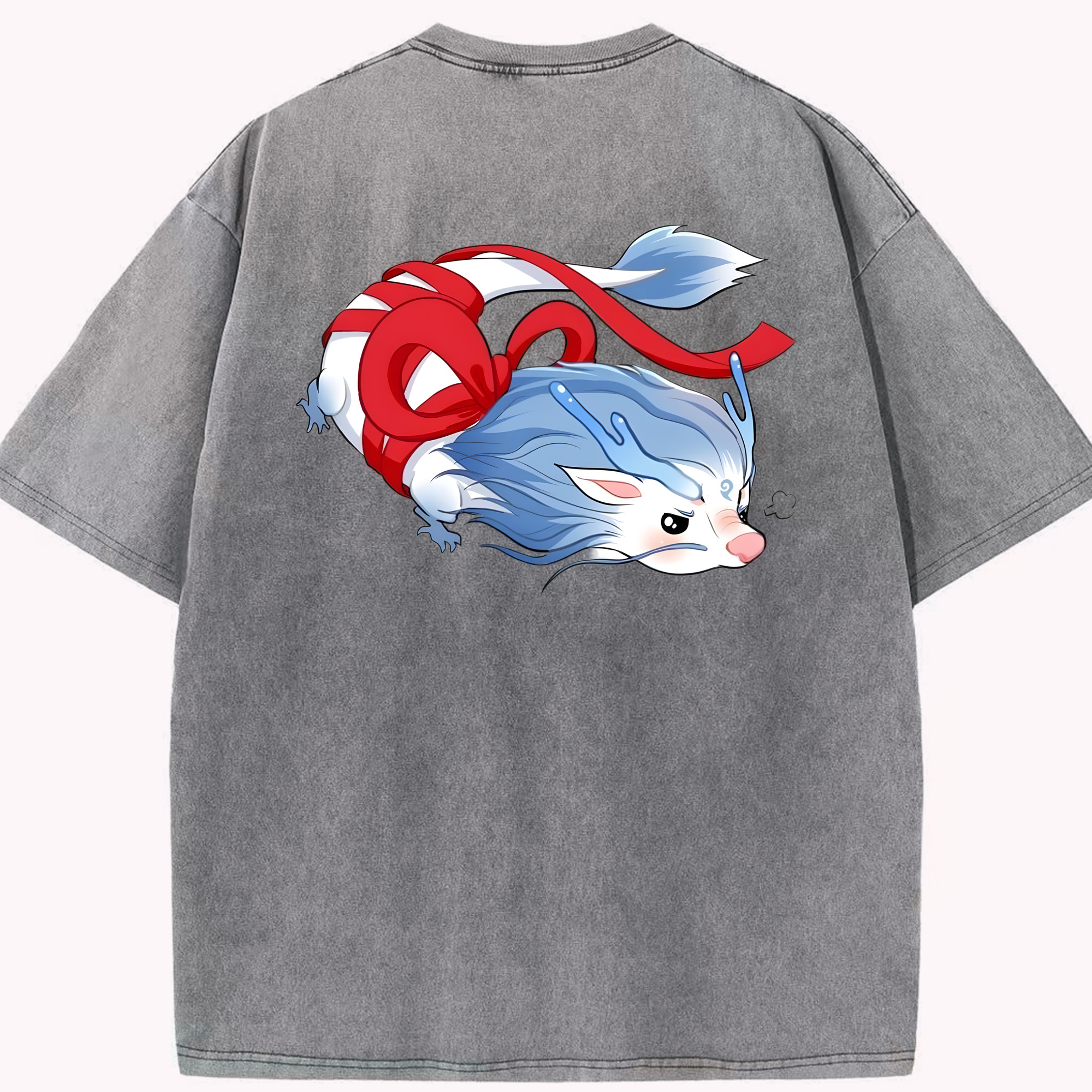 （画像用） Ne Zha 2 ナタ 魔童の大暴れ 綿100% ヴィンテージ風 半袖Tシャツ（背面プリント）