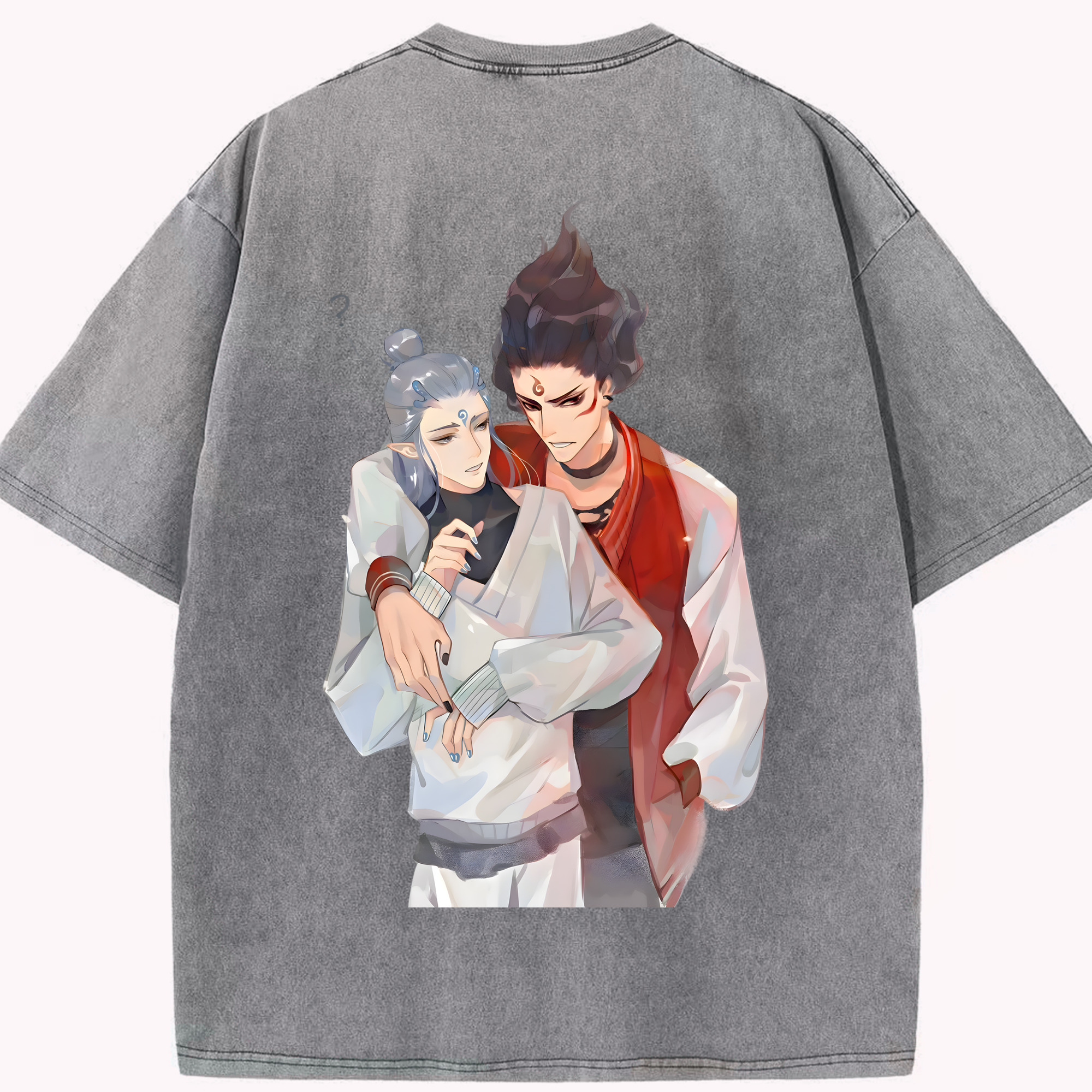 （画像用） Ne Zha 2 ナタ 魔童の大暴れ 綿100% ヴィンテージ風 半袖Tシャツ（背面プリント）