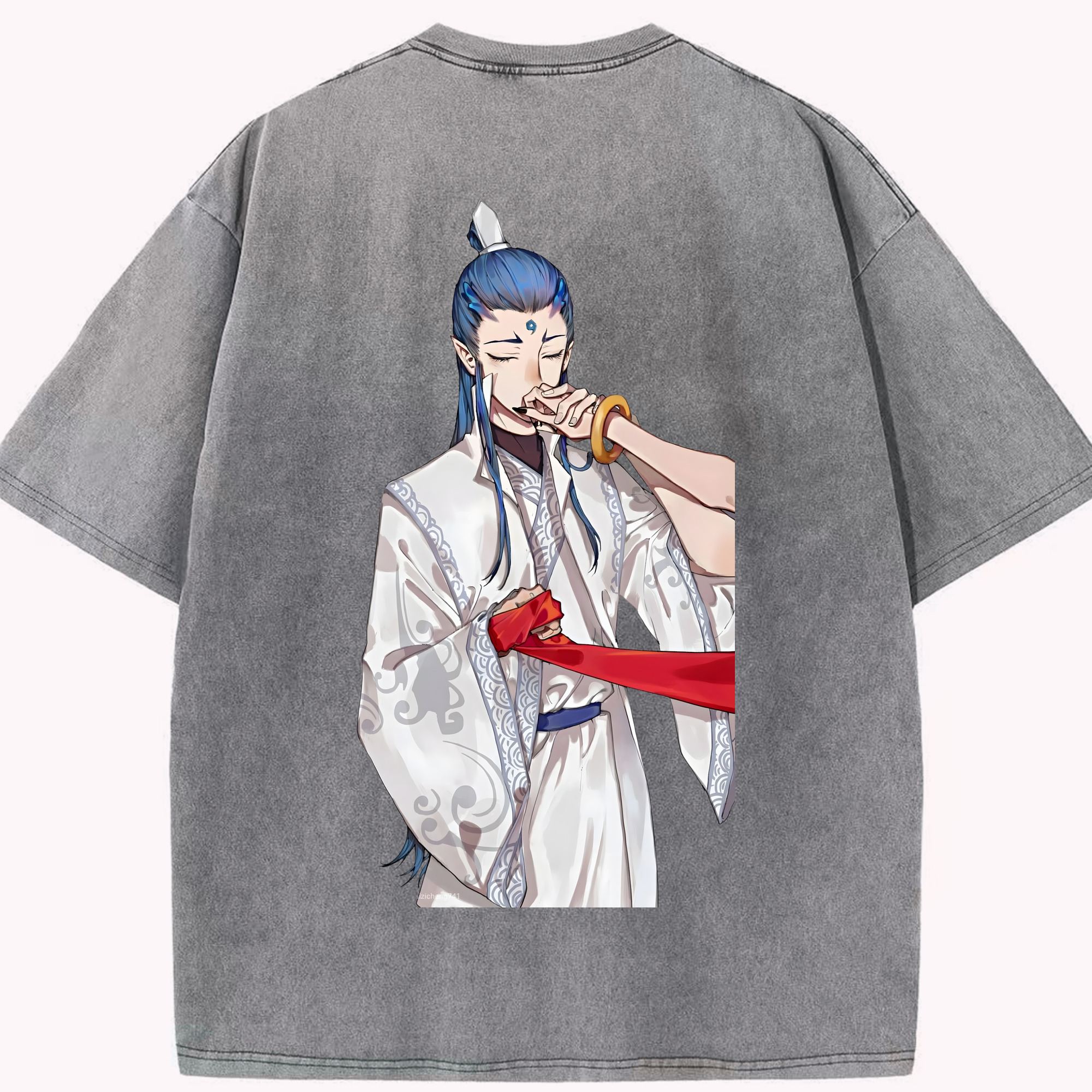 （画像用） Ne Zha 2 ナタ 魔童の大暴れ 綿100% ヴィンテージ風 半袖Tシャツ（背面プリント）