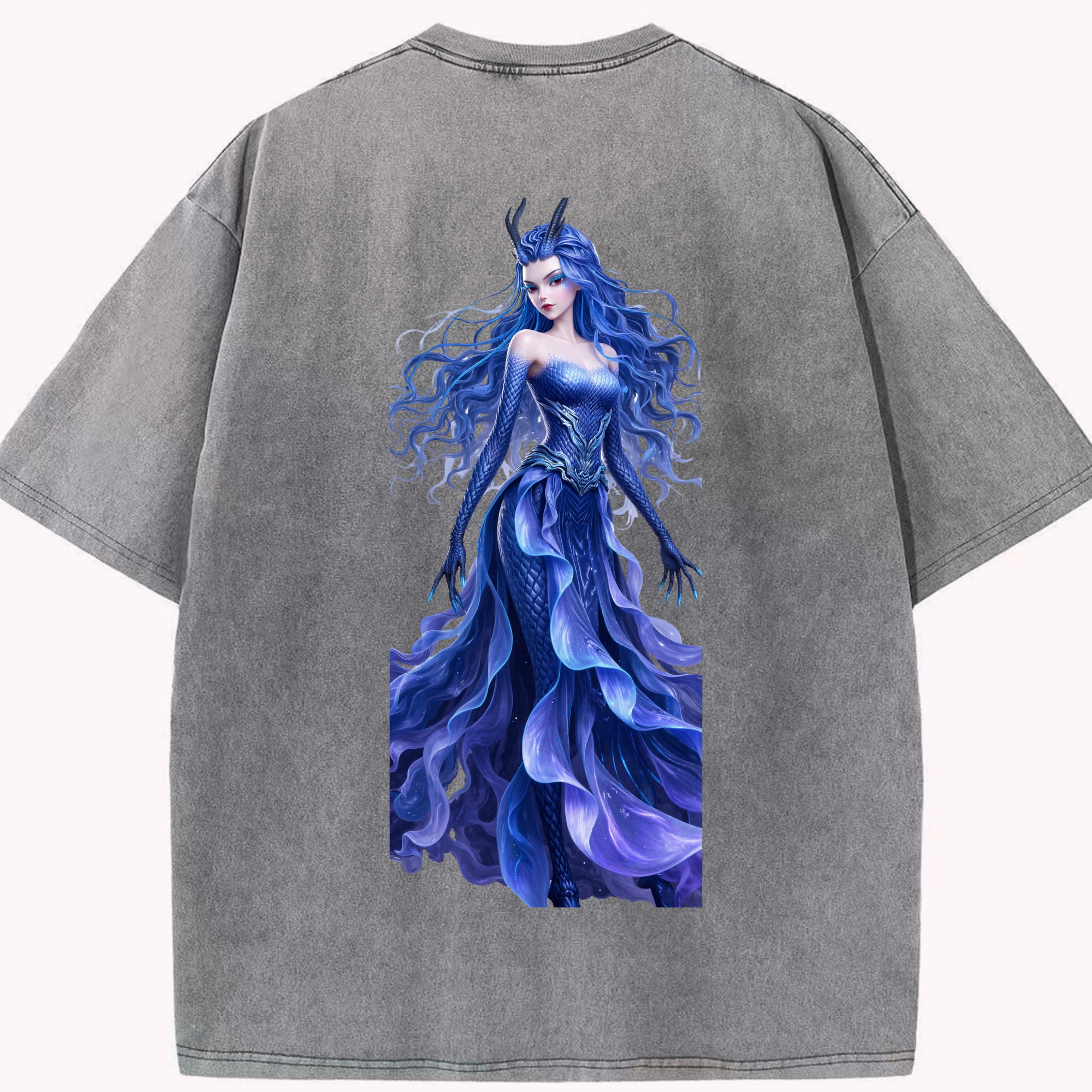 （画像用） Ne Zha 2 ナタ 魔童の大暴れ 綿100% ヴィンテージ風 半袖Tシャツ（背面プリント）