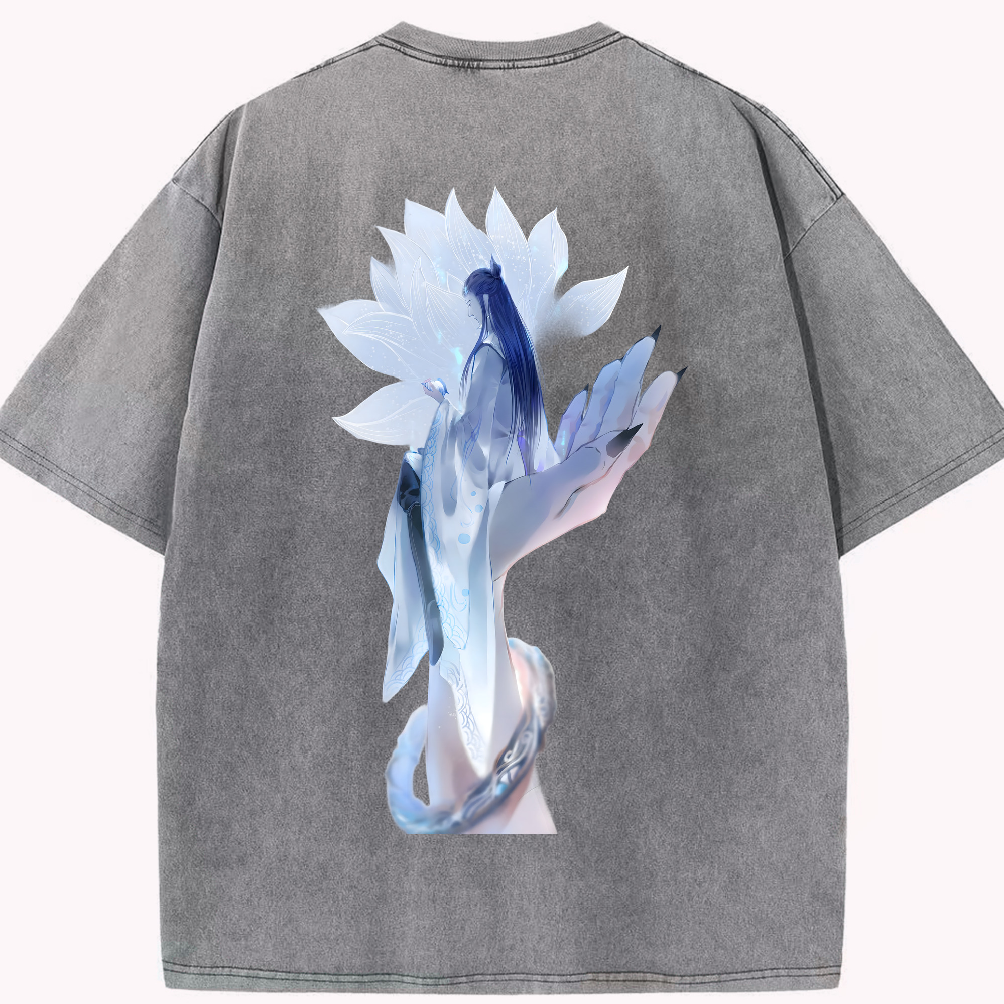（画像用） Ne Zha 2 ナタ 魔童の大暴れ 綿100% ヴィンテージ風 半袖Tシャツ（背面プリント）