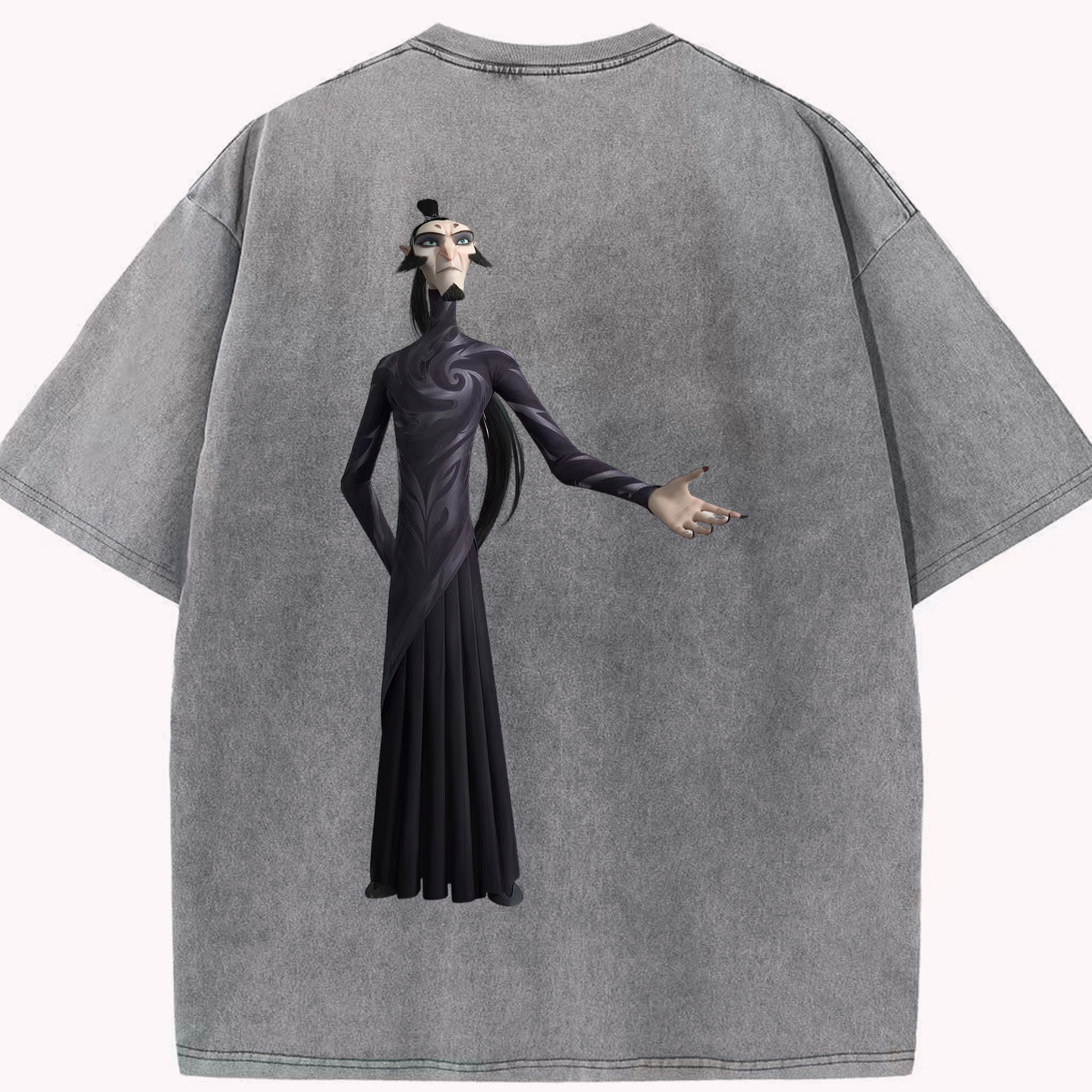 （画像用） Ne Zha 2 ナタ 魔童の大暴れ 綿100% ヴィンテージ風 半袖Tシャツ（背面プリント）