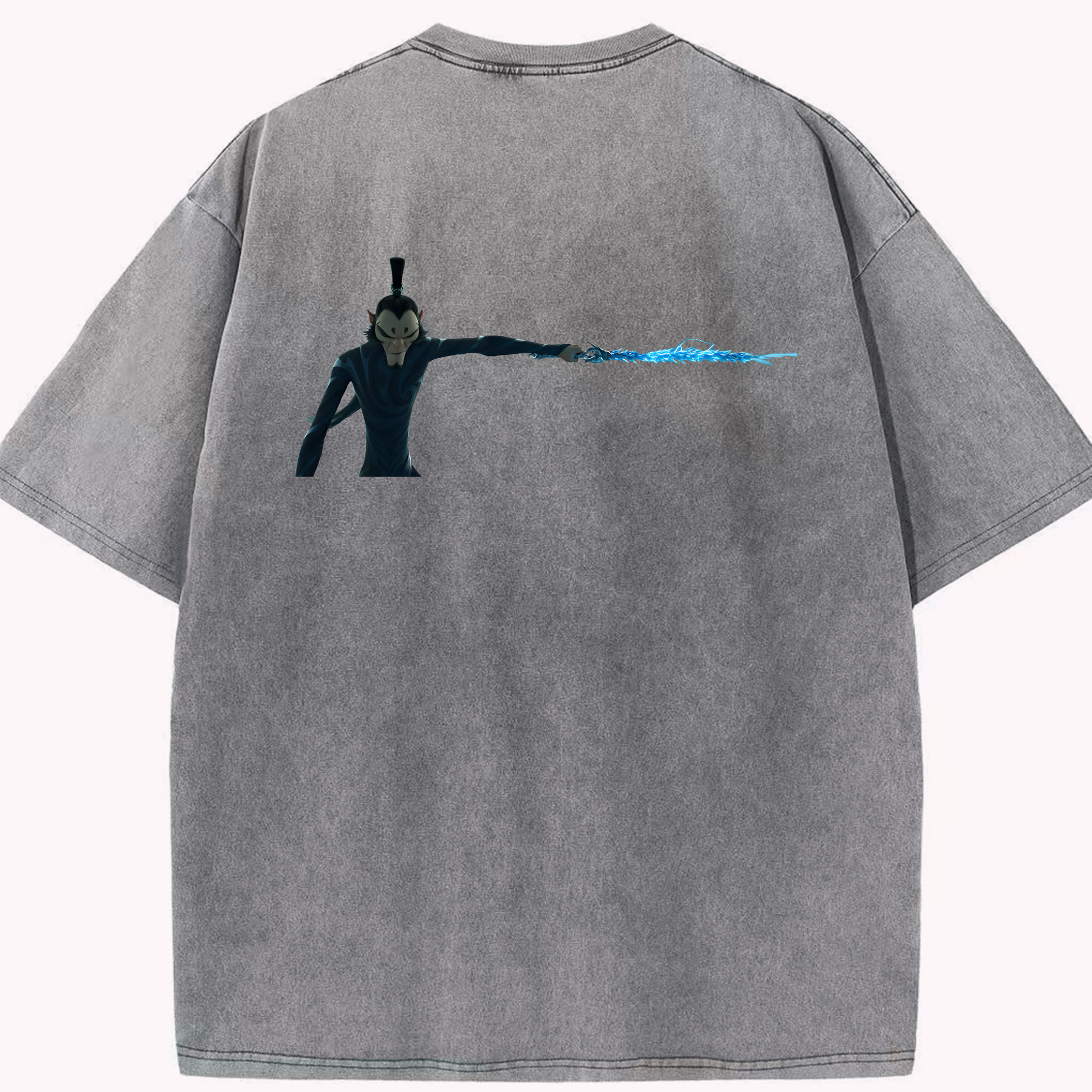 （画像用） Ne Zha 2 ナタ 魔童の大暴れ 綿100% ヴィンテージ風 半袖Tシャツ（背面プリント）