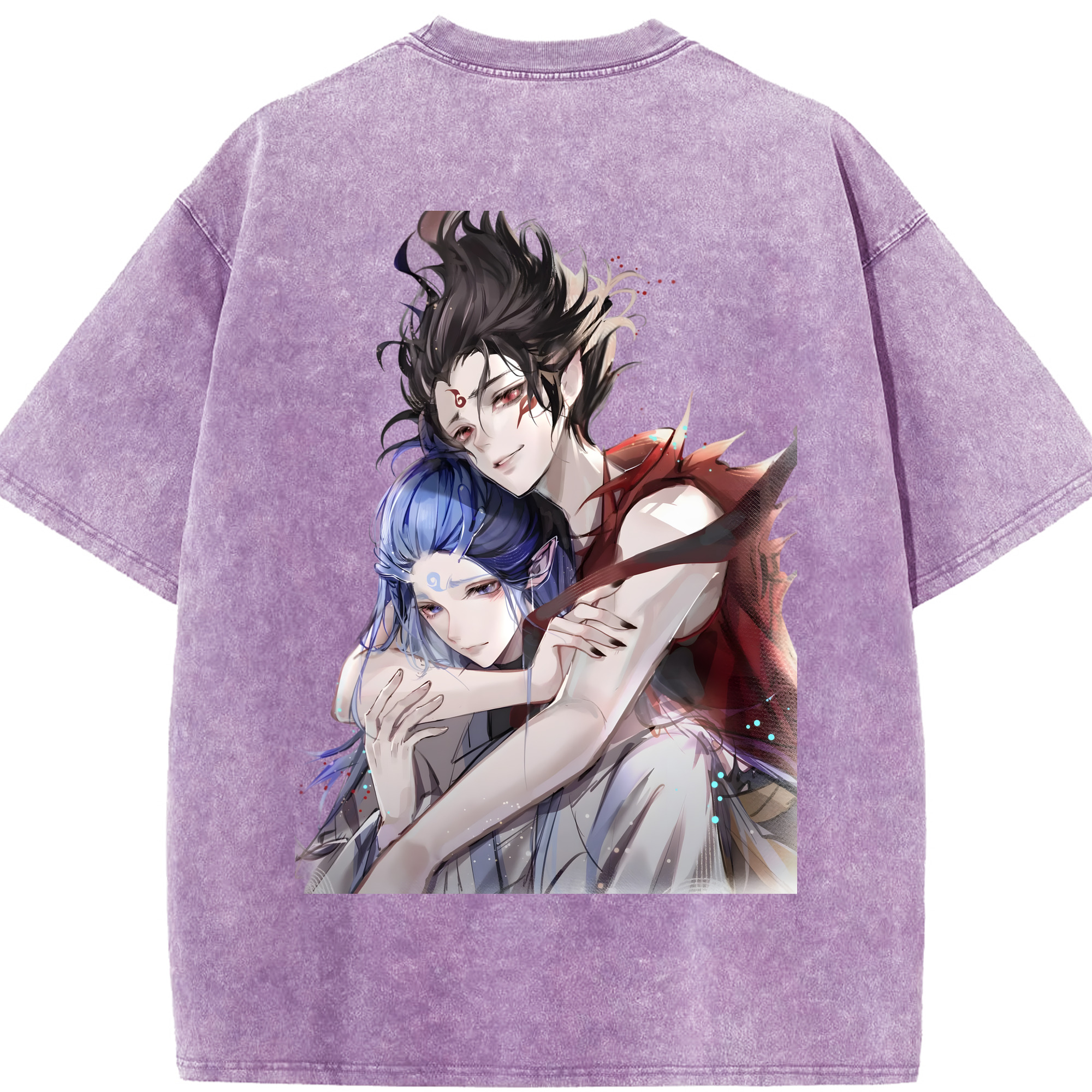 （画像用） Ne Zha 2 ナタ 魔童の大暴れ 綿100% ヴィンテージ風 半袖Tシャツ（背面プリント）