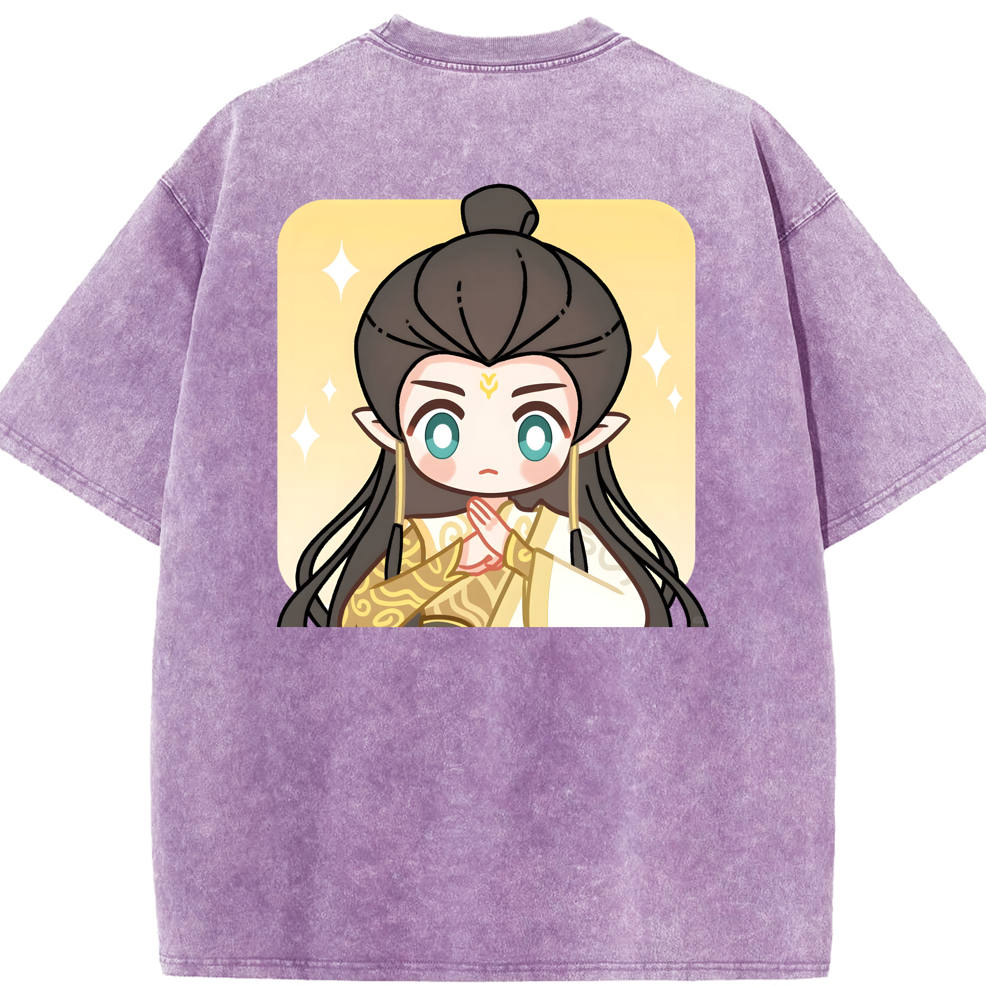 （画像用） Ne Zha 2 ナタ 魔童の大暴れ 綿100% ヴィンテージ風 半袖Tシャツ（背面プリント）
