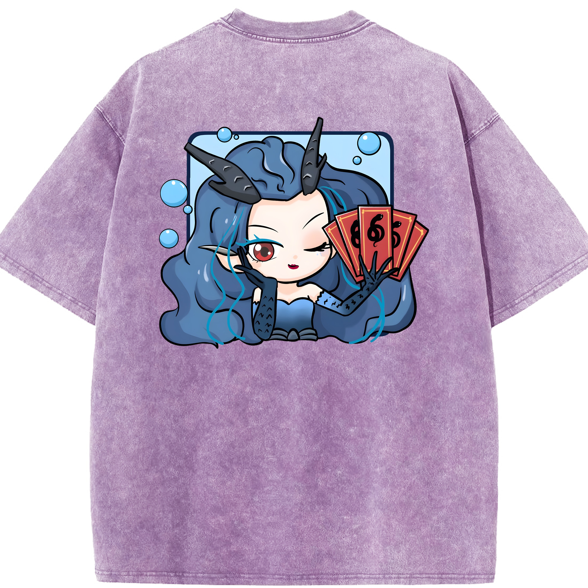 （画像用） Ne Zha 2 ナタ 魔童の大暴れ 綿100% ヴィンテージ風 半袖Tシャツ（背面プリント）