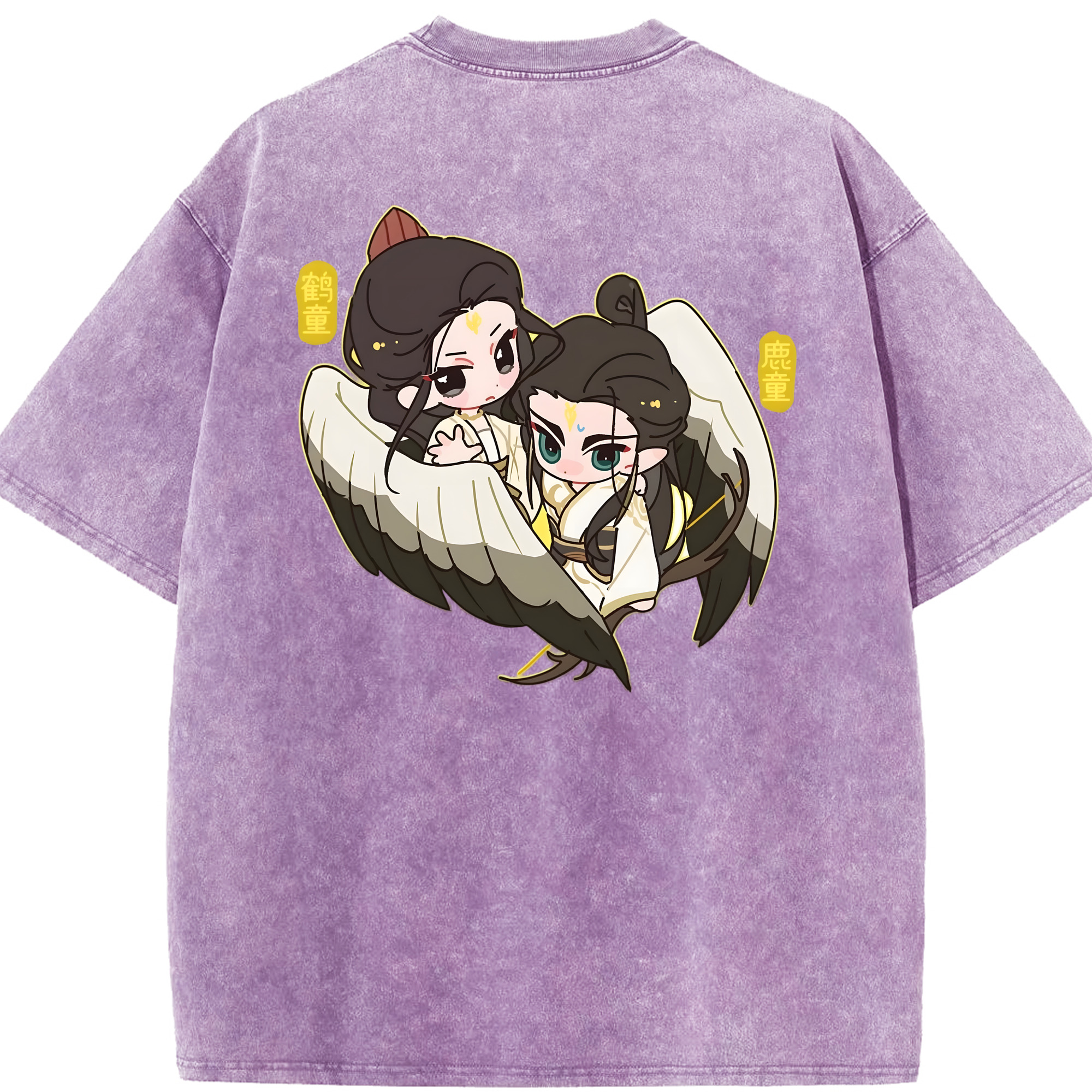 （画像用） Ne Zha 2 ナタ 魔童の大暴れ 綿100% ヴィンテージ風 半袖Tシャツ（背面プリント）