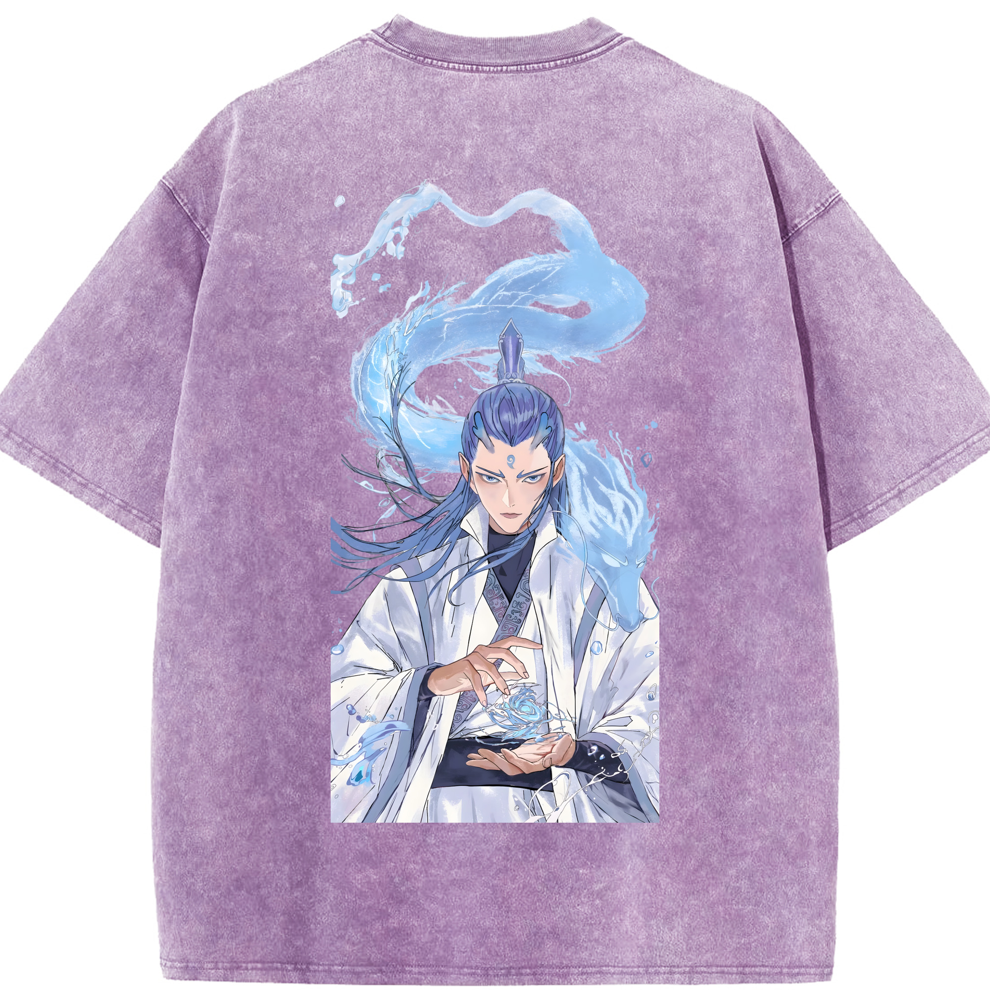 （画像用） Ne Zha 2 ナタ 魔童の大暴れ 綿100% ヴィンテージ風 半袖Tシャツ（背面プリント）